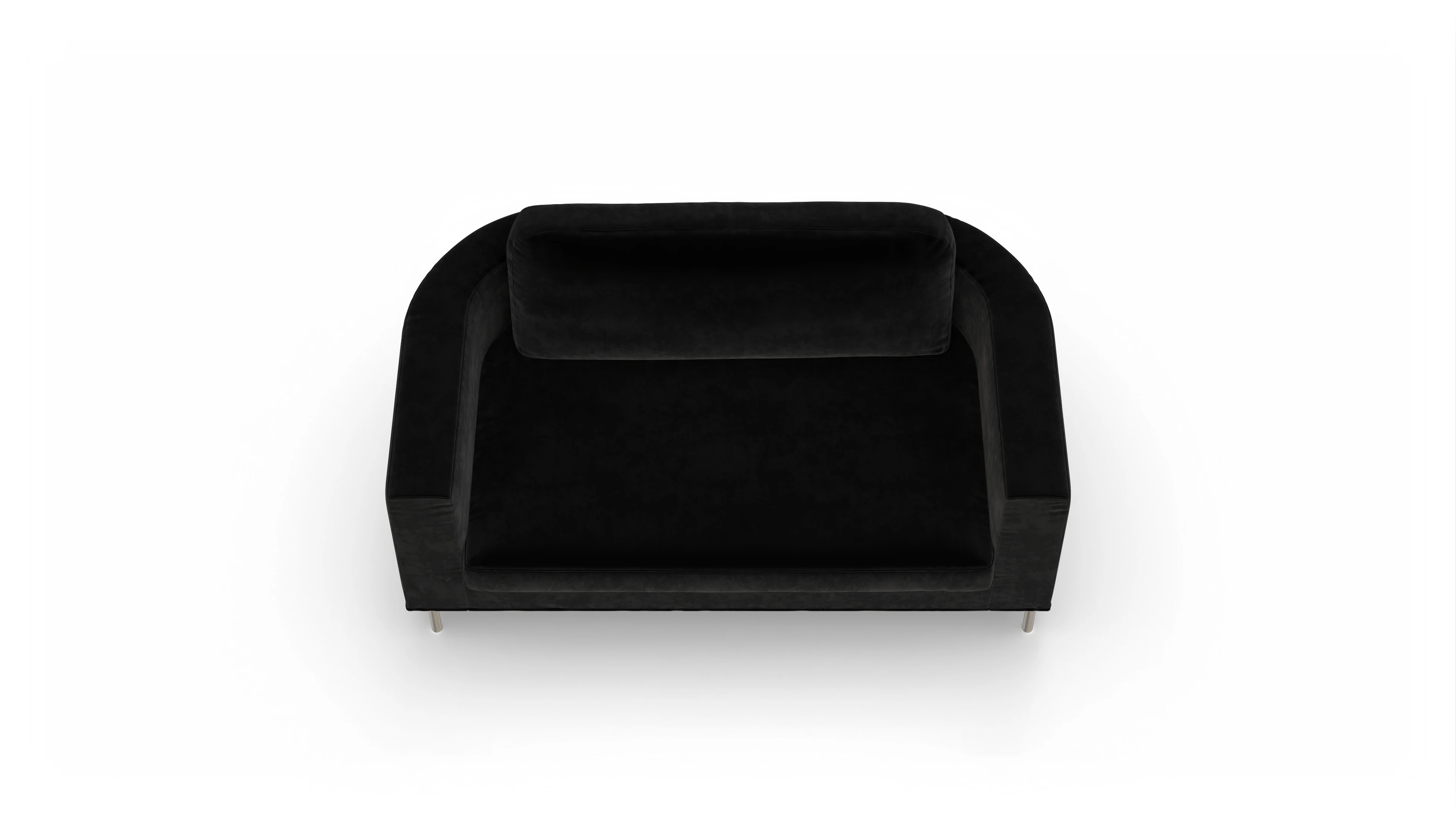 Designer-Stoffsofa Girando Ansicht des Produktes Girando 2-Sitzer in Samt schwarz