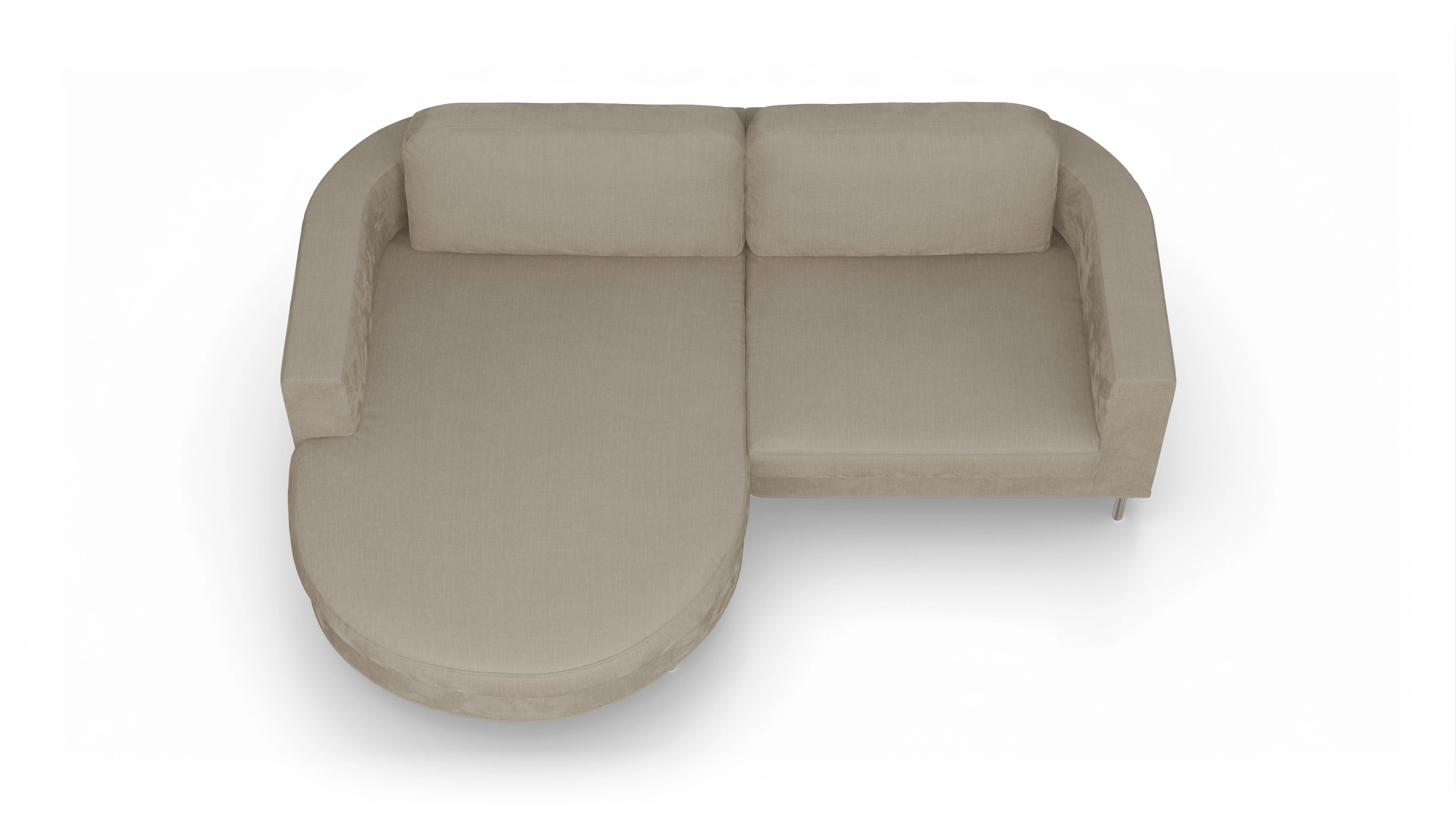 Ansicht des Produktes Girando Sofa mit Rec links in Stoff beige