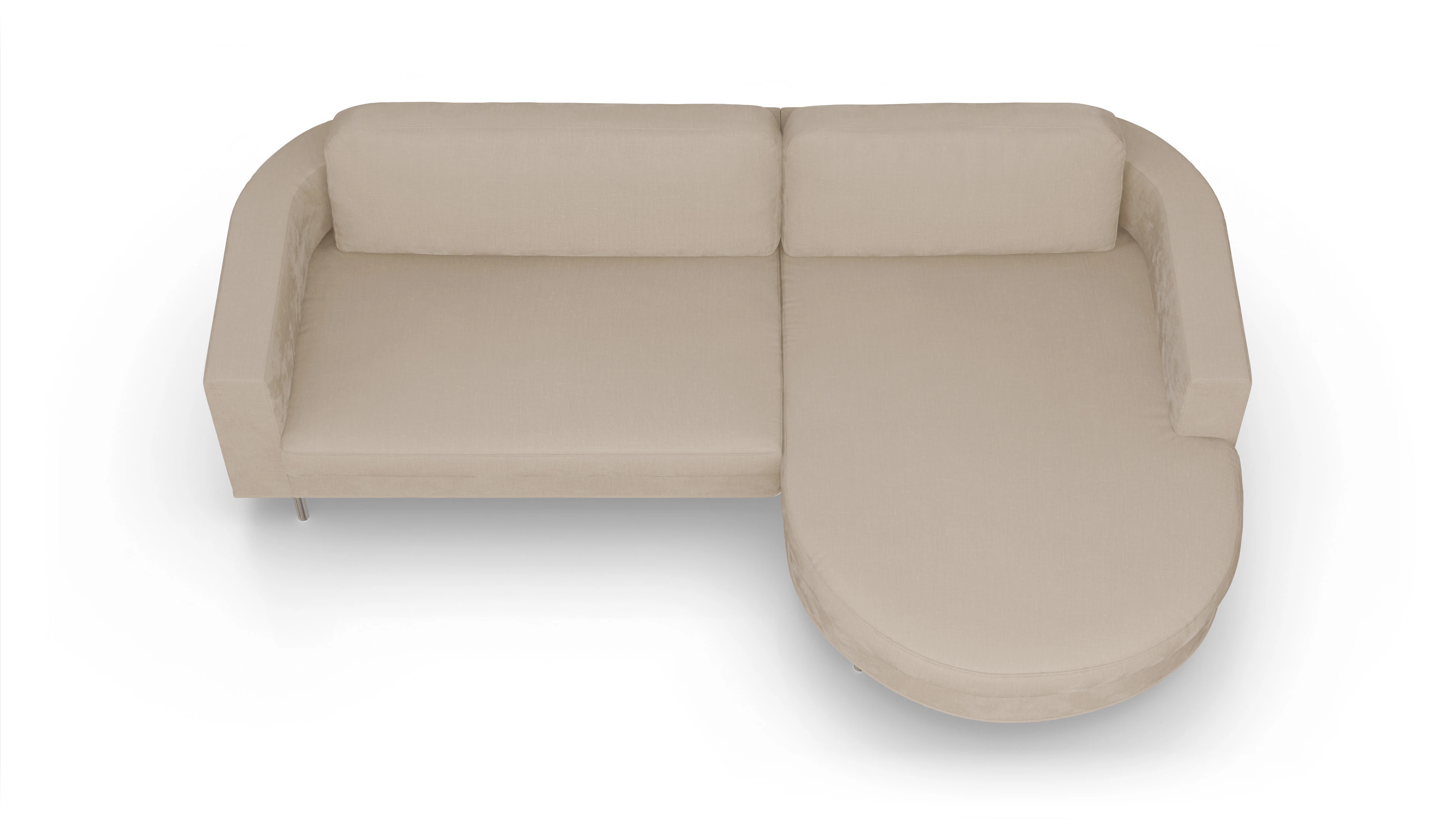 Ansicht des Produktes Girando Sofa mit Rec rechts in Stoff weiß