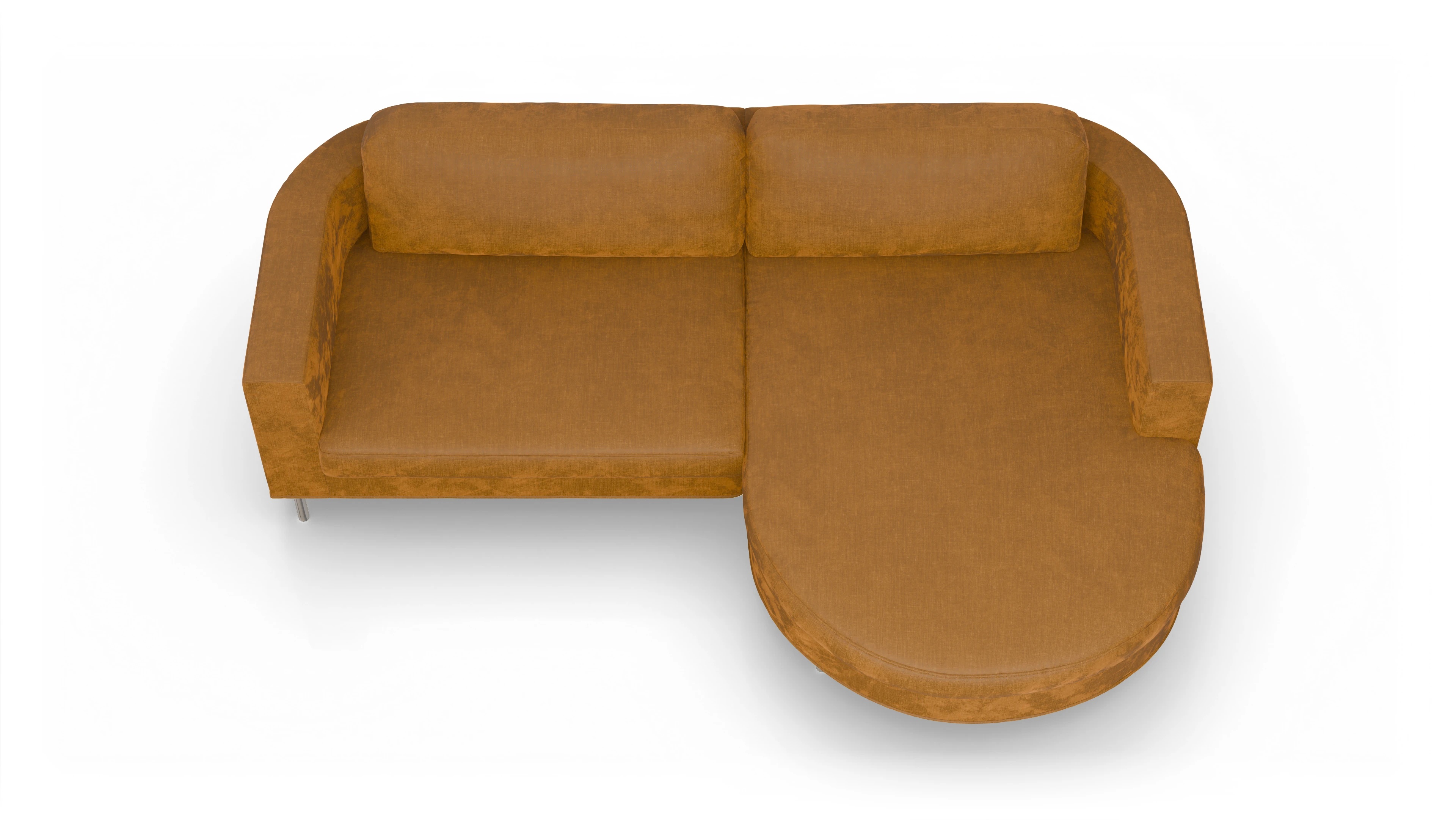 Ansicht des Produktes Girando Sofa mit Rec rechts in Stoff braun