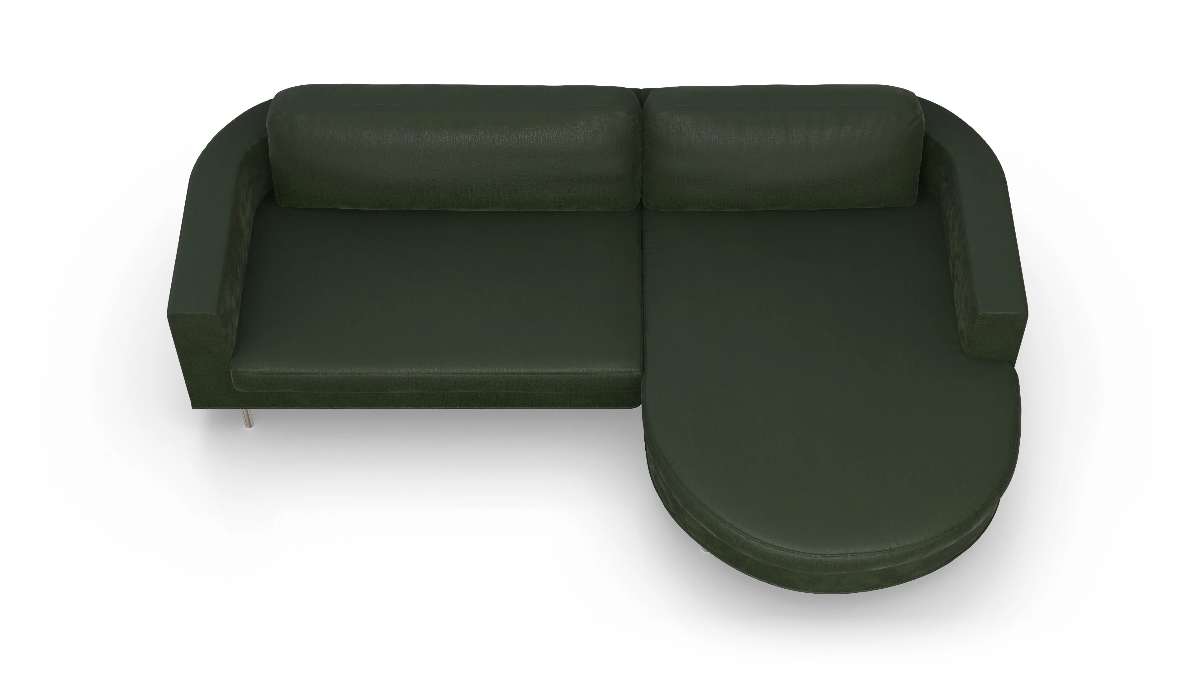 Ansicht des Produktes Girando Sofa mit Rec rechts in Stoff grün