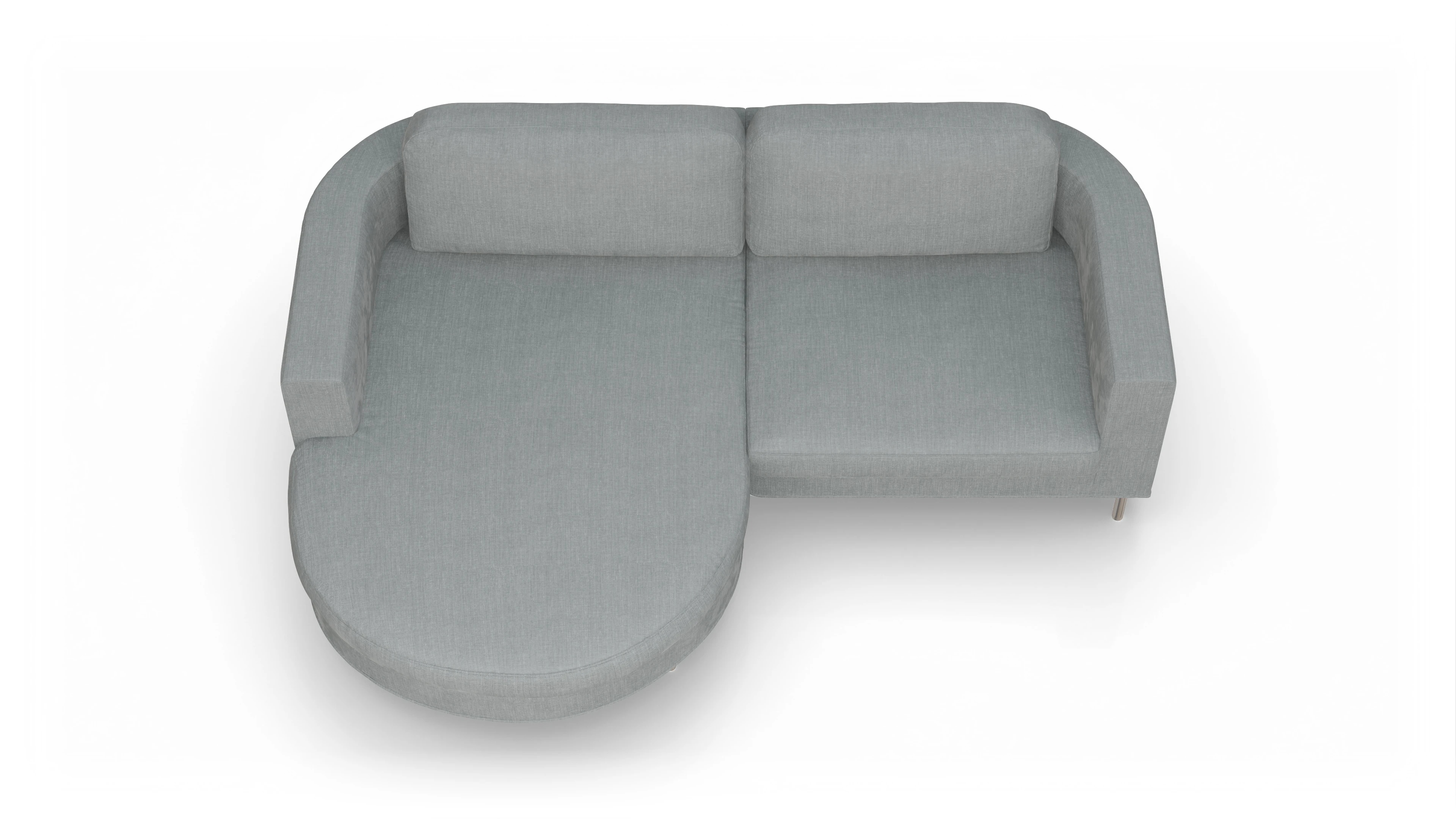 Ansicht des Produktes Girando Sofa mit Rec links in Stoff grau