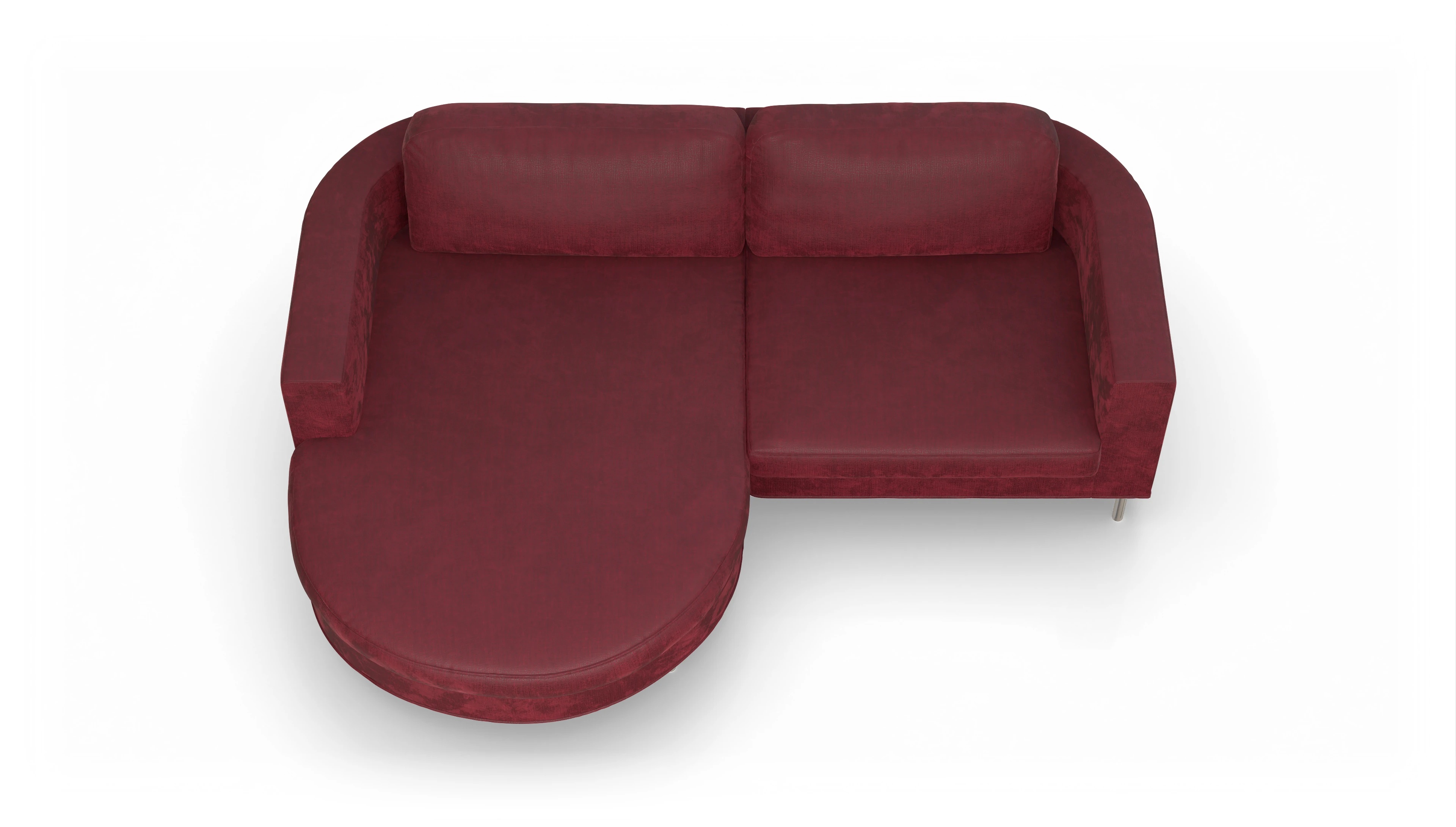 Ansicht des Produktes Girando Sofa mit Rec links in Stoff rot