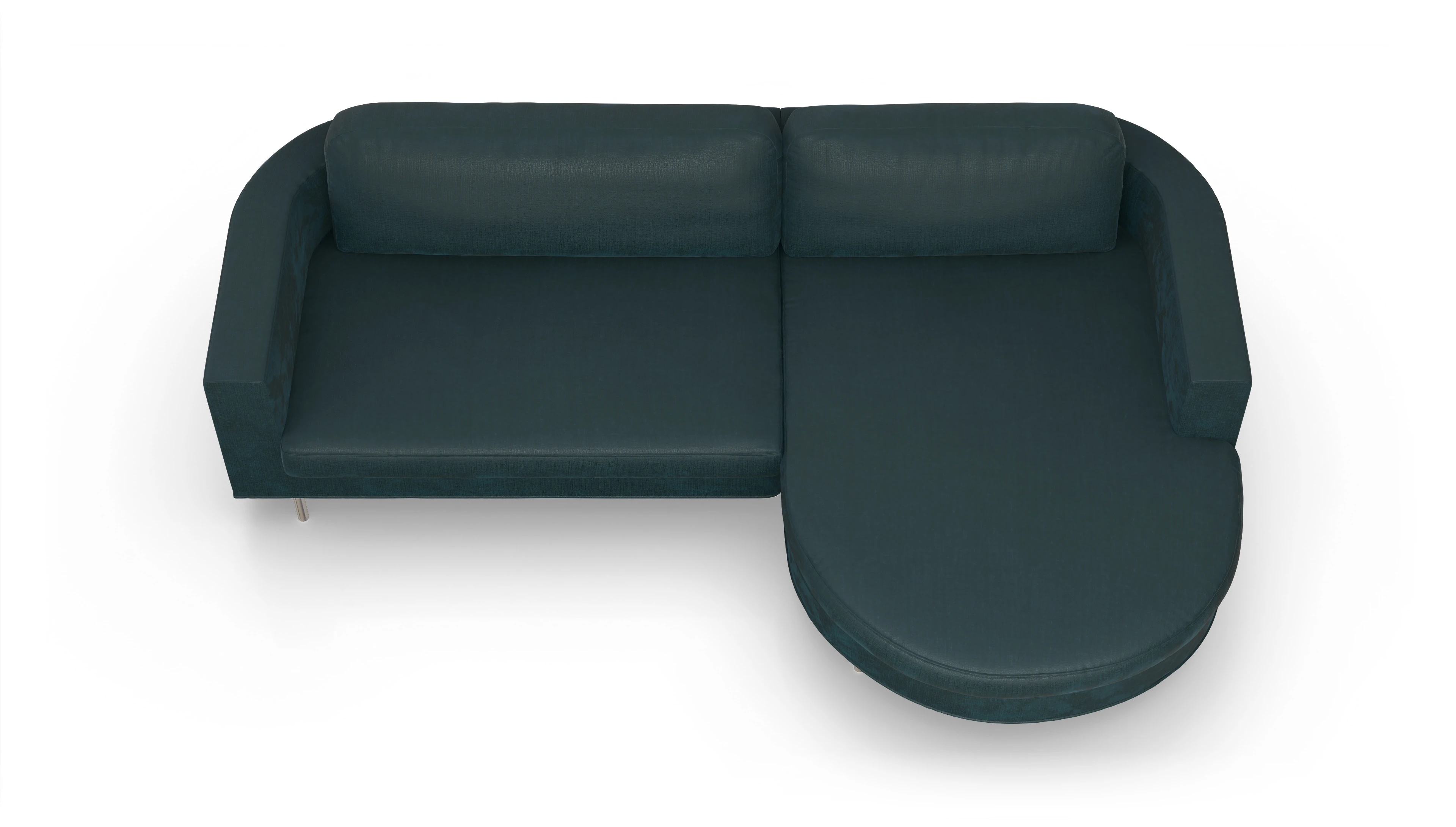 Ansicht des Produktes Girando Sofa mit Rec rechts in Stoff grün
