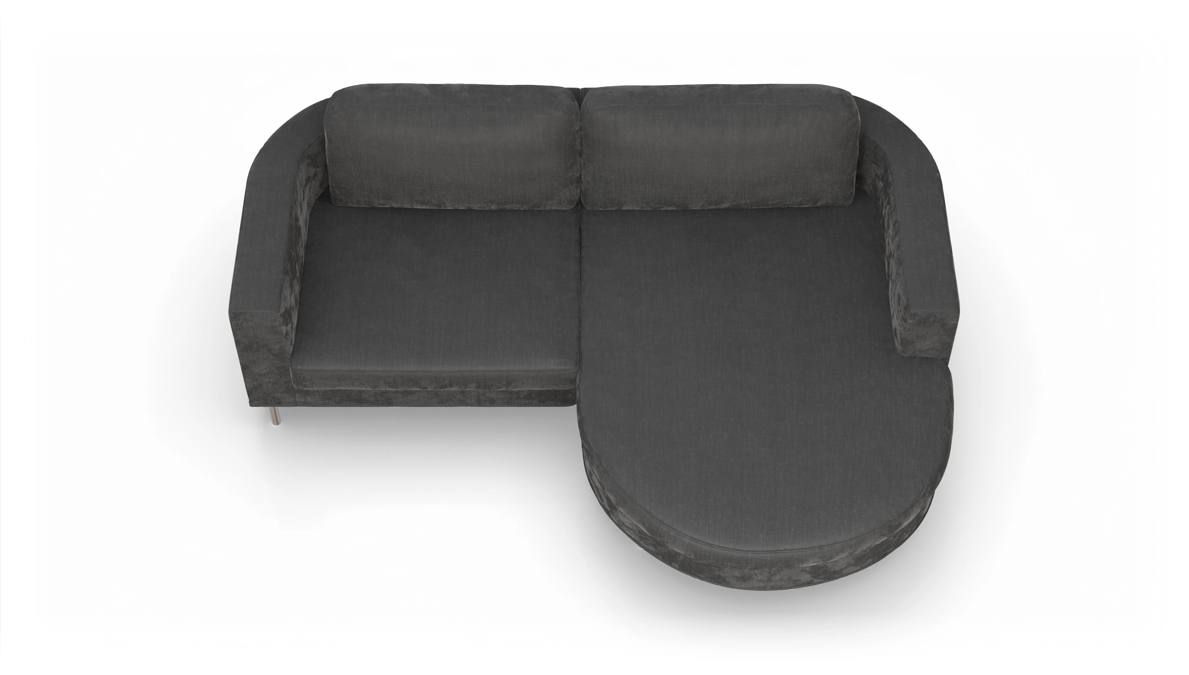Ansicht des Produktes Girando Sofa mit Rec rechts in Stoff grau