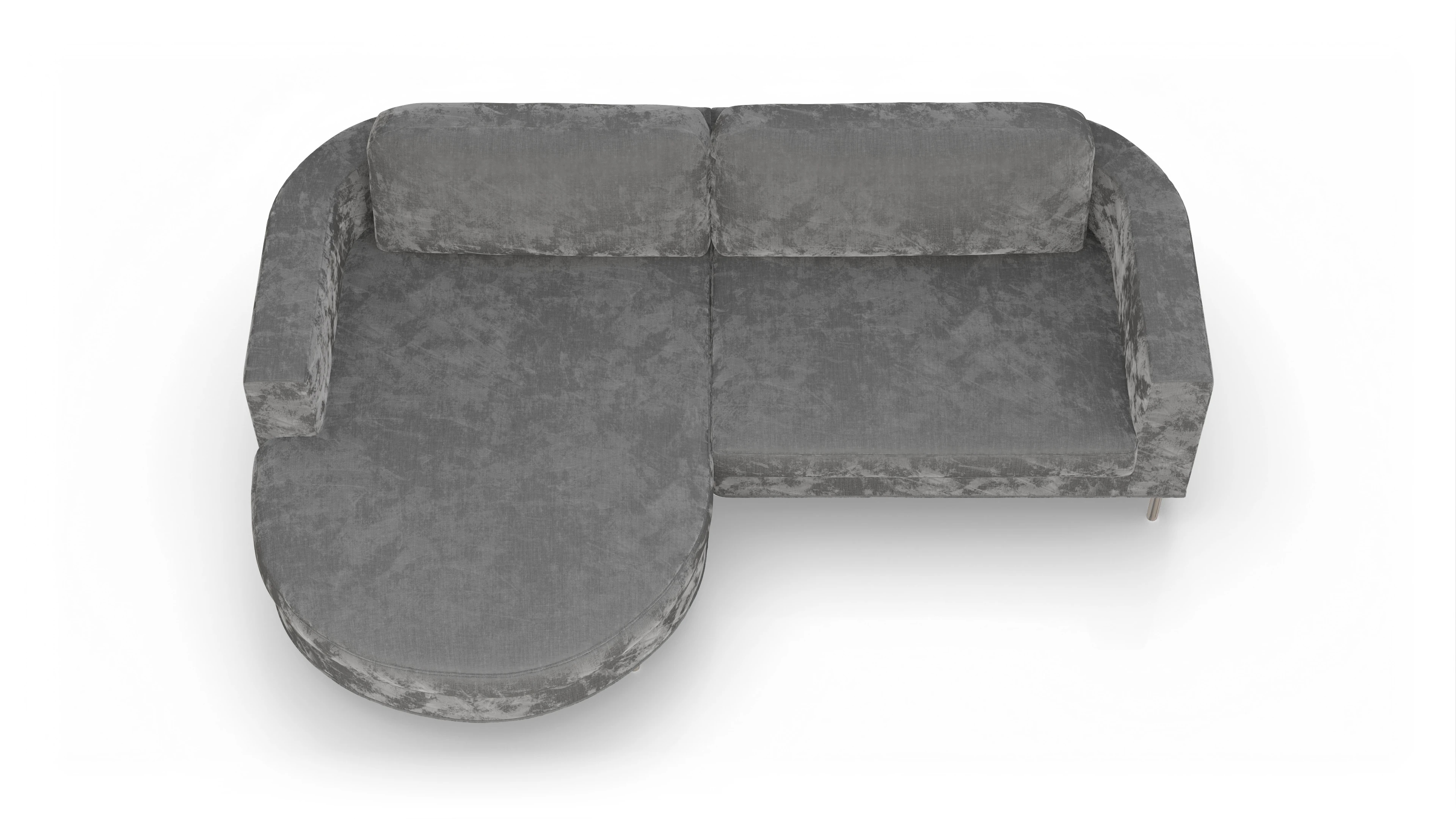Ansicht des Produktes Girando Sofa mit Rec links in Stoff grau