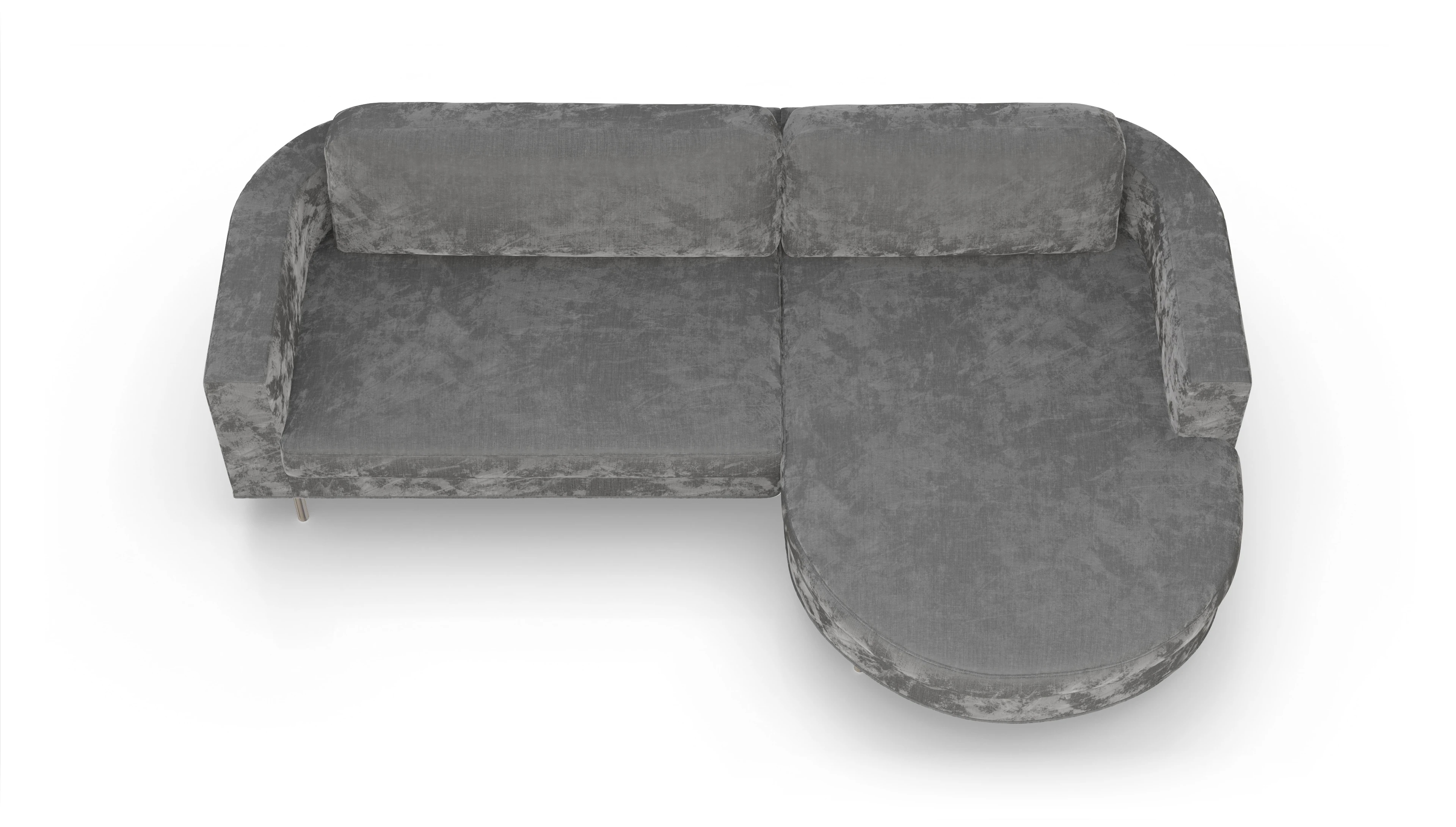 Ansicht des Produktes Girando Sofa mit Rec rechts in Stoff grau