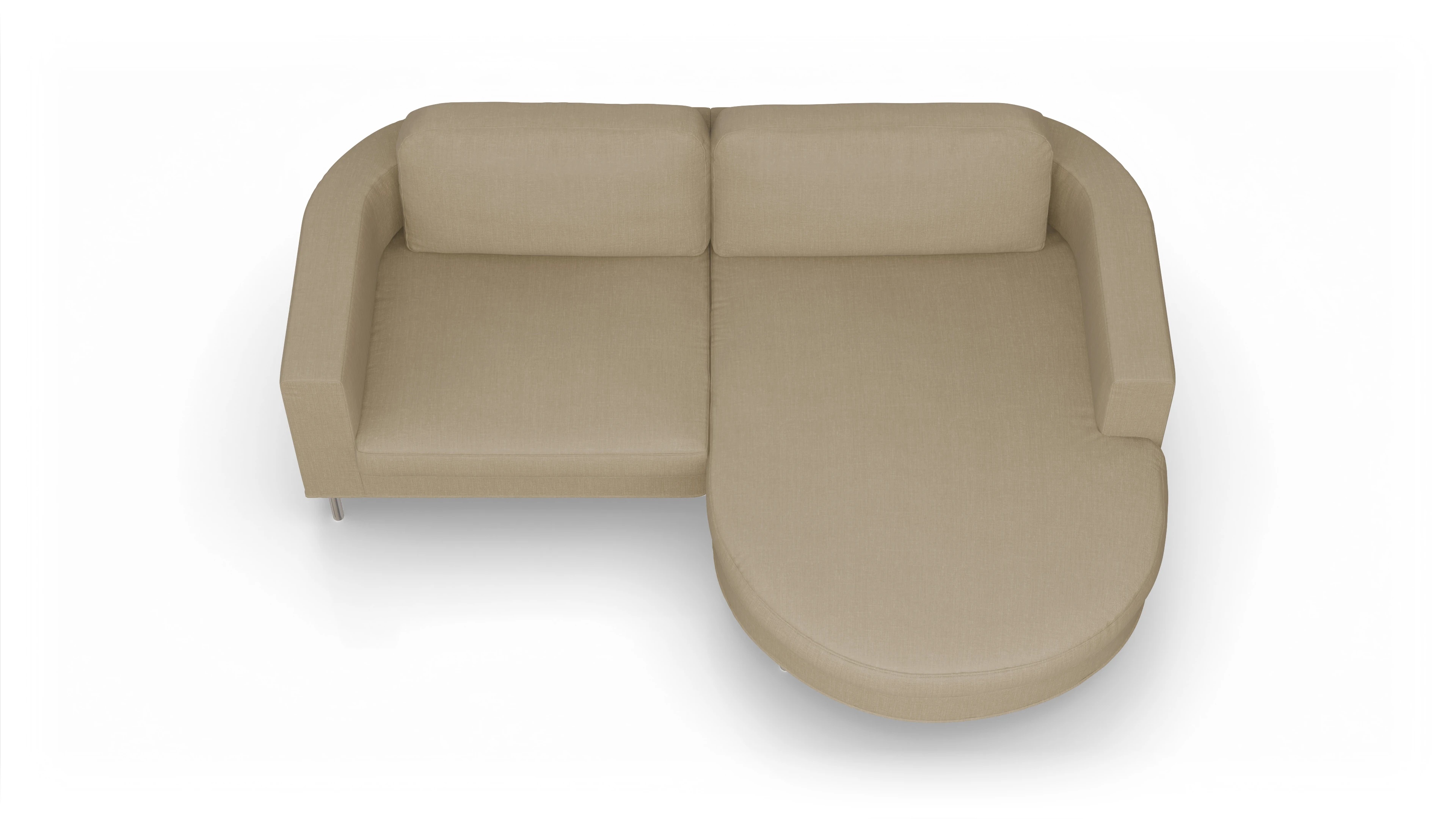 Ansicht des Produktes Girando Sofa mit Rec rechts in Stoff beige