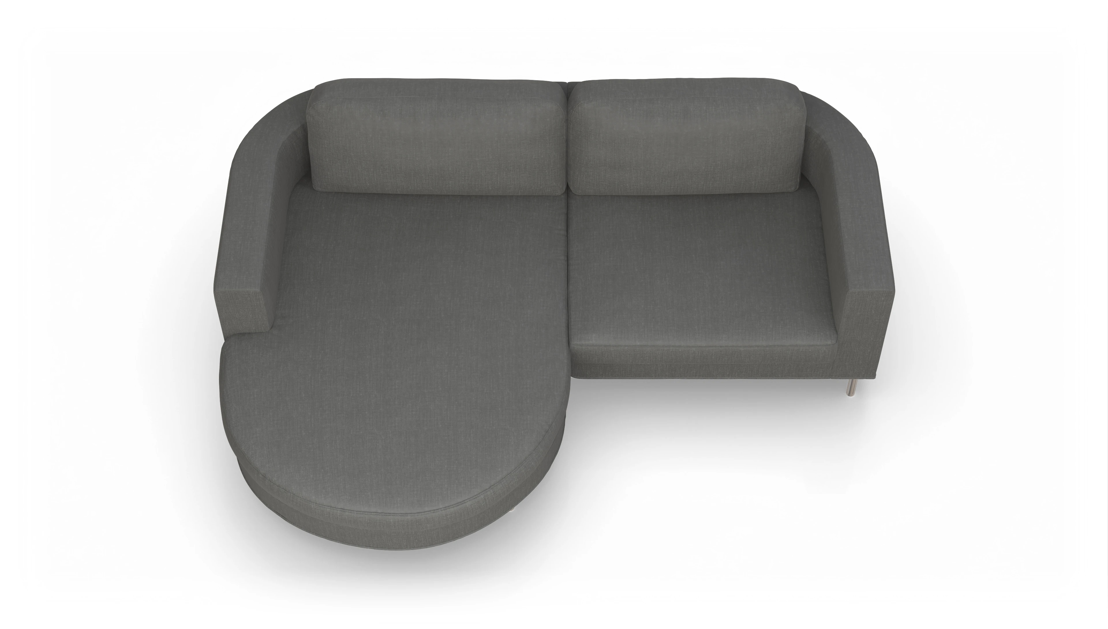 Ansicht des Produktes Girando Sofa mit Rec links in Stoff grau