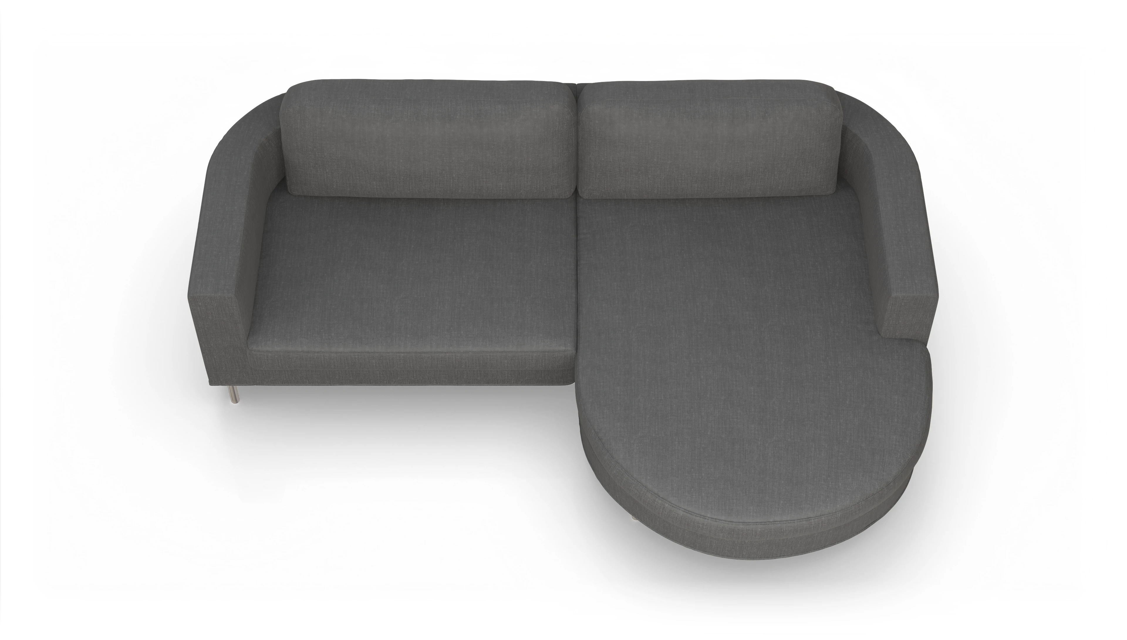 Ansicht des Produktes Girando Sofa mit Rec rechts in Stoff grau