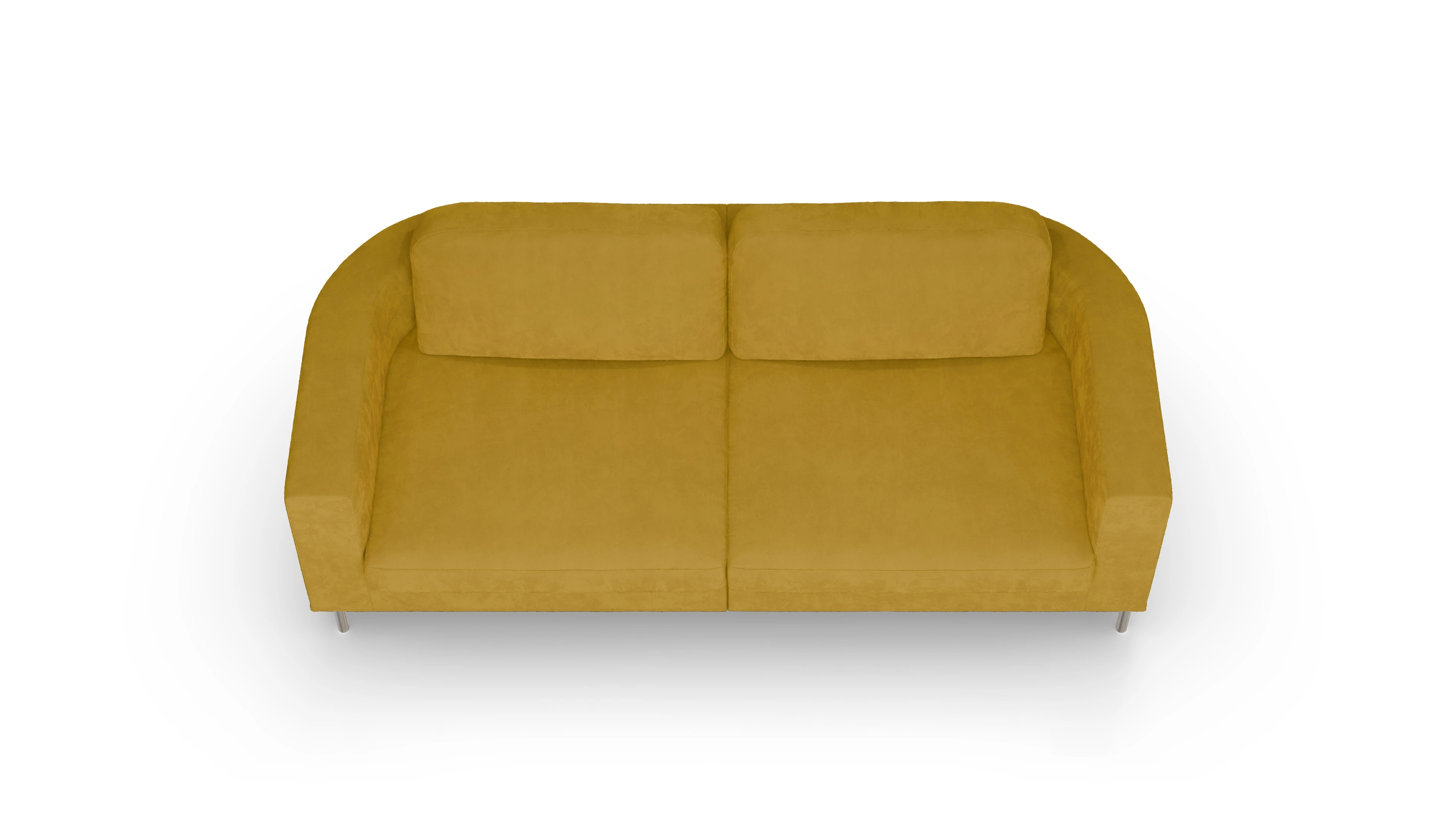Designer-Stoffsofa Girando Ansicht des Produktes Girando 3-Sitzer in Samt gelb