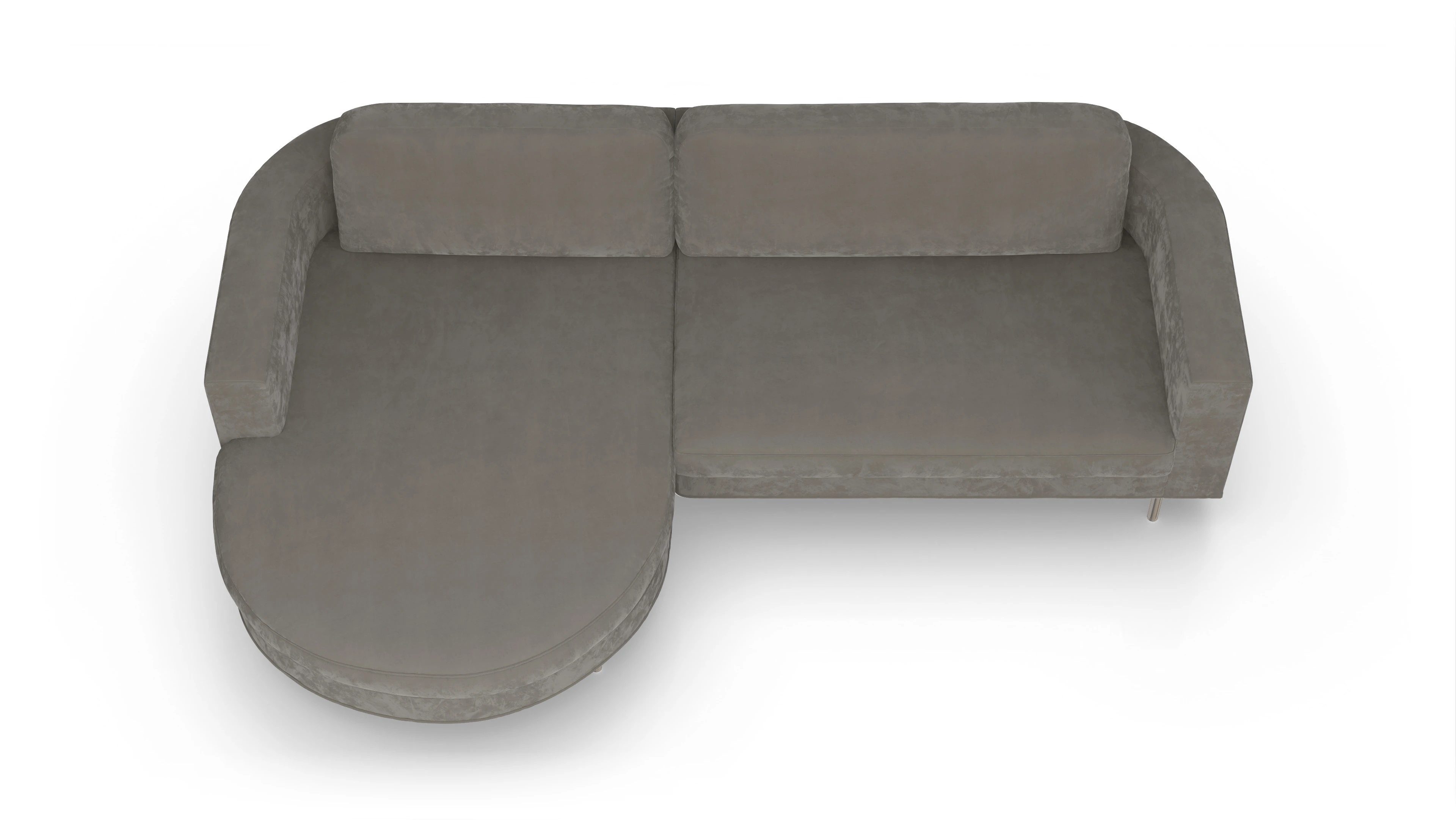 Ansicht des Produktes Girando Sofa mit Rec links in Samt grau
