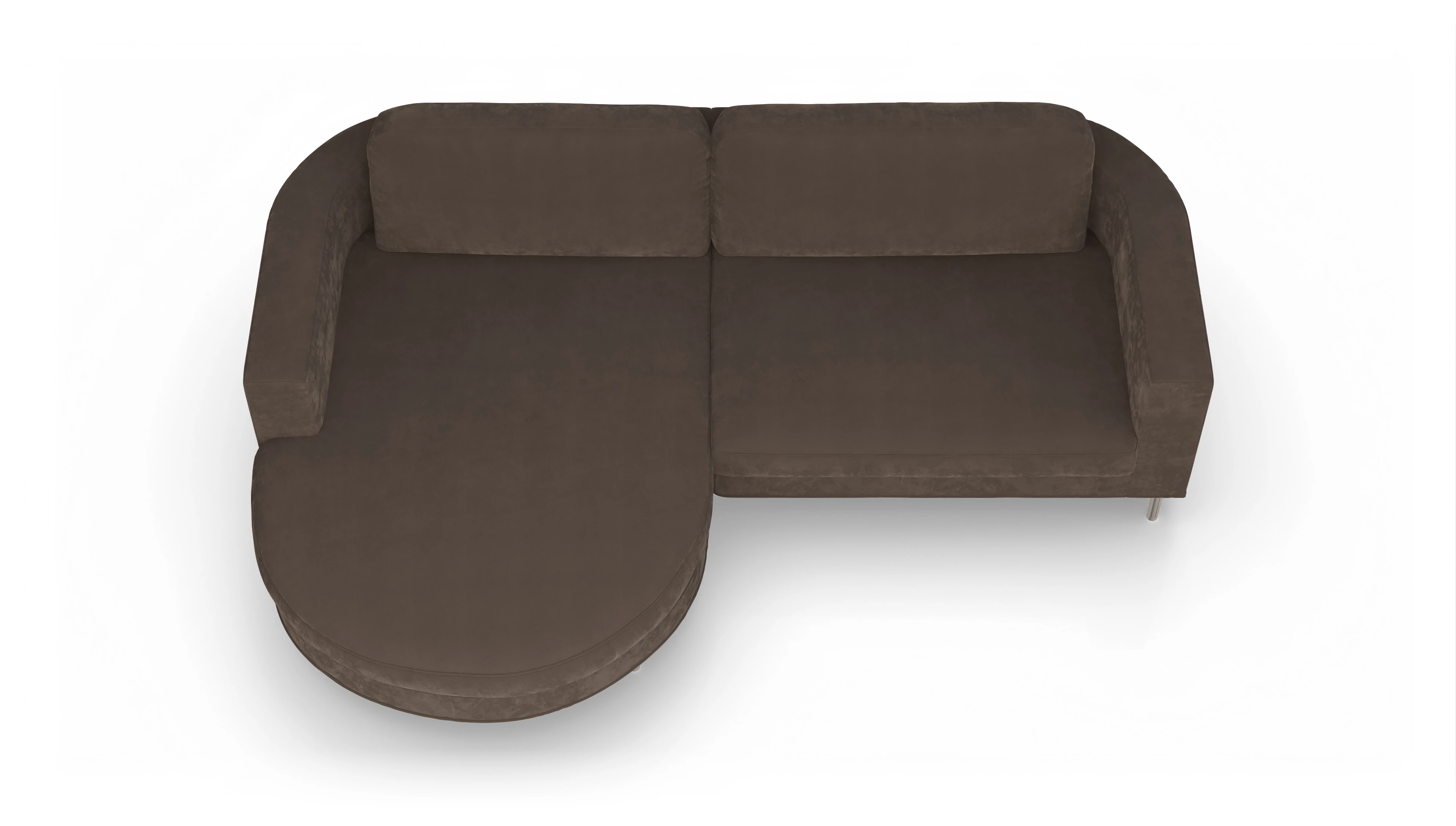 Ansicht des Produktes Girando Sofa mit Rec links in Samt braun