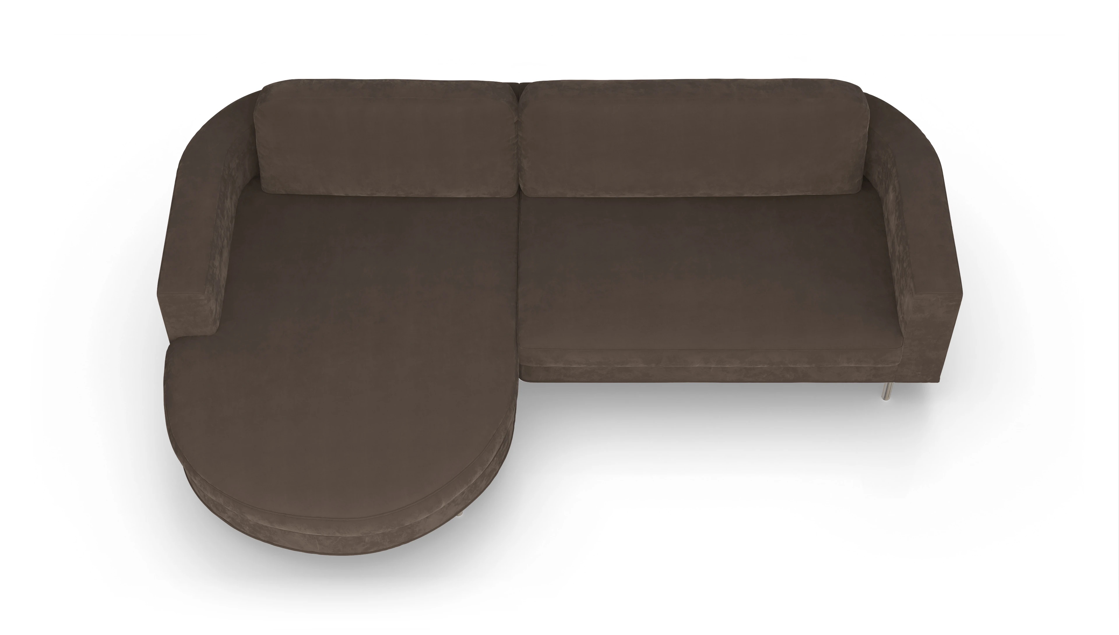 Ansicht des Produktes Girando Sofa mit Rec links in Samt braun