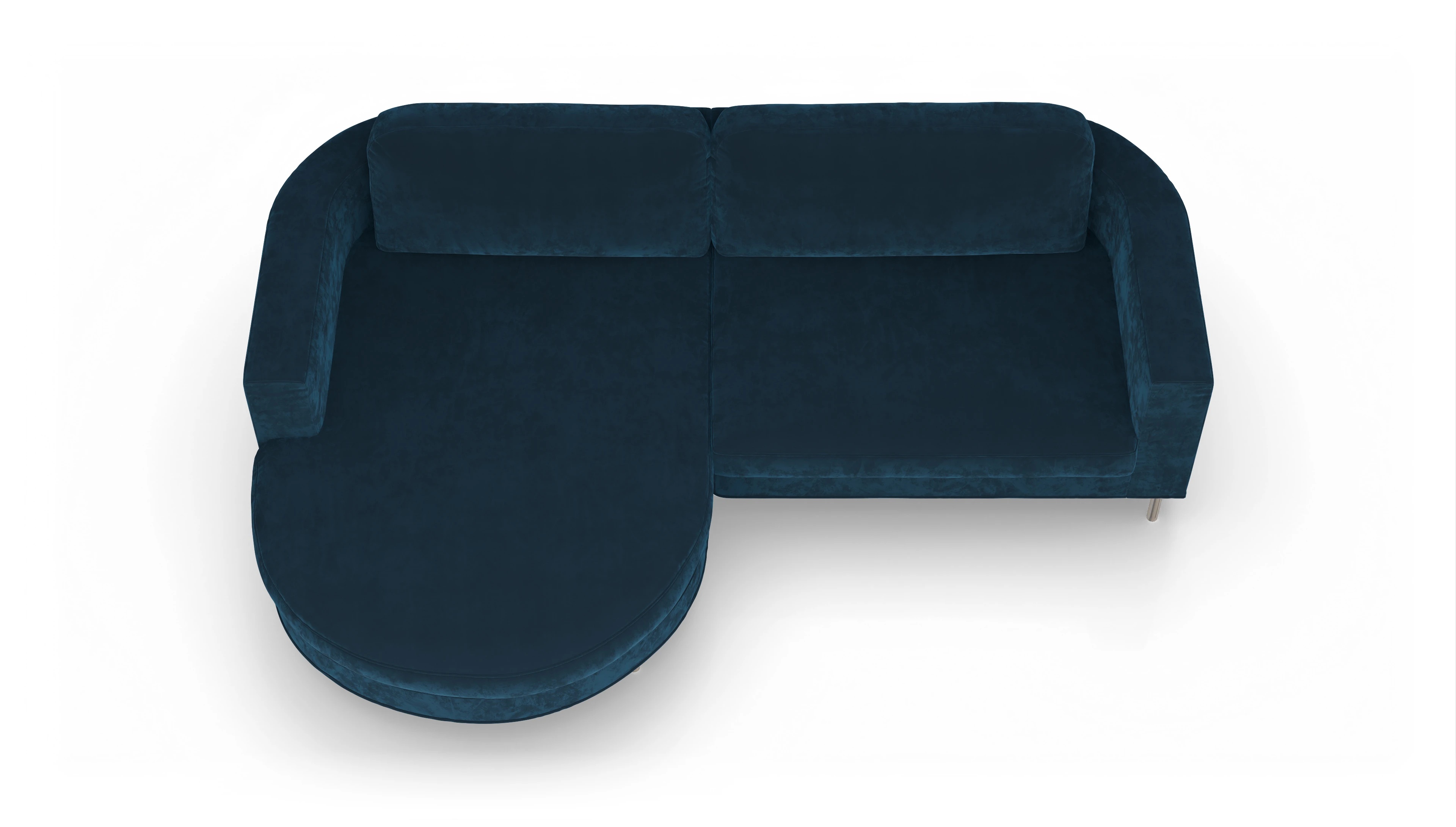 Ansicht des Produktes Girando Sofa mit Rec links in Samt blau