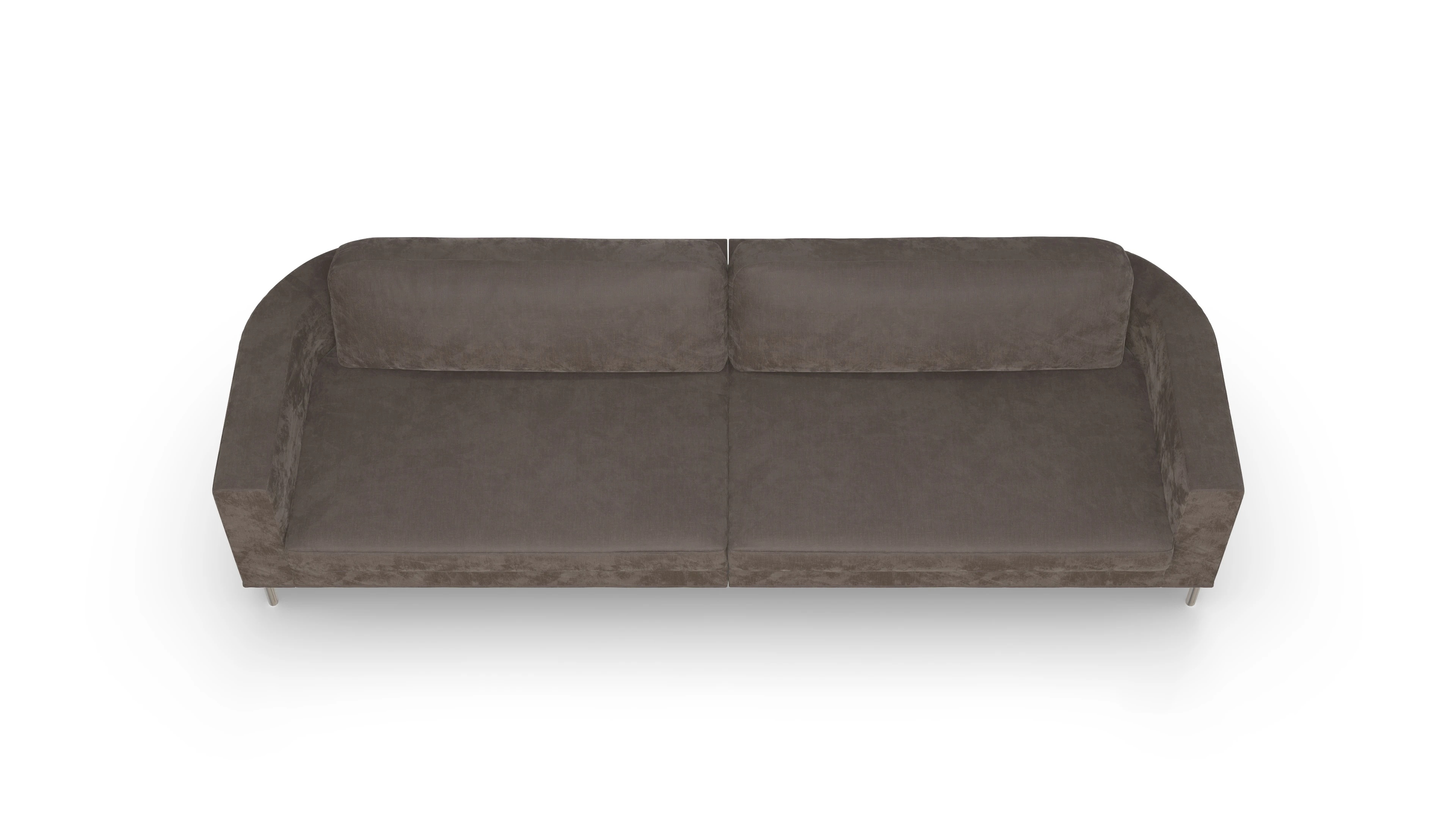 Designer-Stoffsofa Girando Ansicht des Produktes Girando 4-Sitzer in Stoff braun