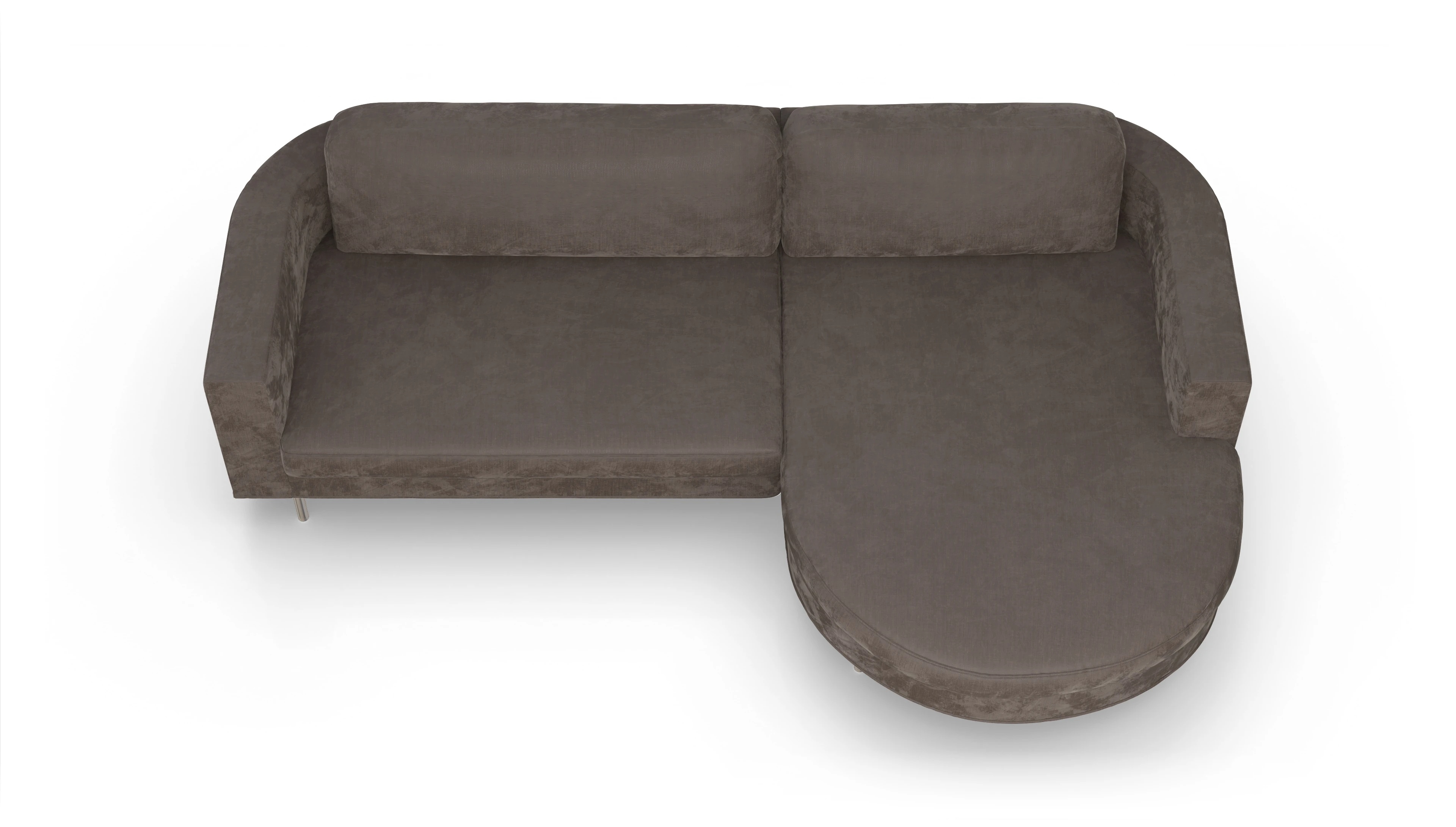 Ansicht des Produktes Girando Sofa mit Rec rechts in Stoff braun