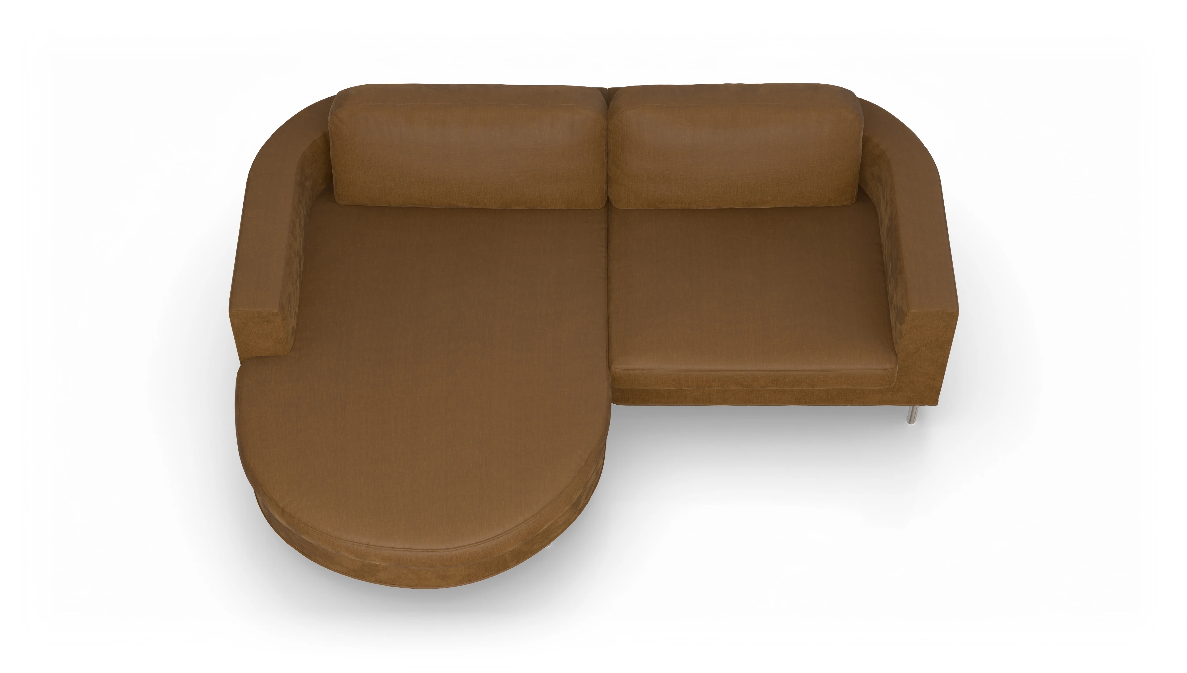 Designer-Stoffsofa Girando Ansicht des Produktes Girando Sofa mit Rec links in Stoff orange