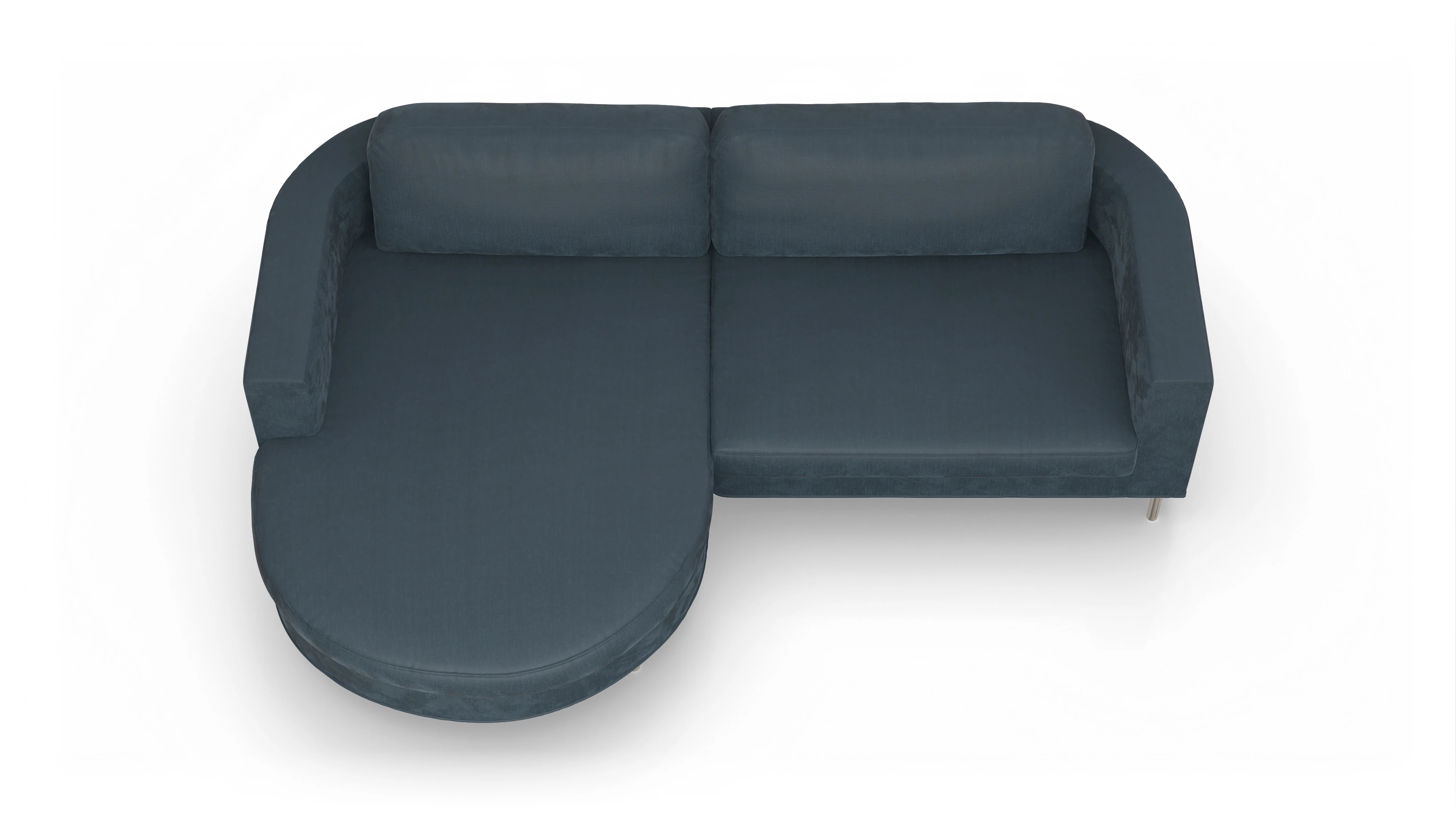 Ansicht des Produktes Girando Sofa mit Rec links in Stoff blau