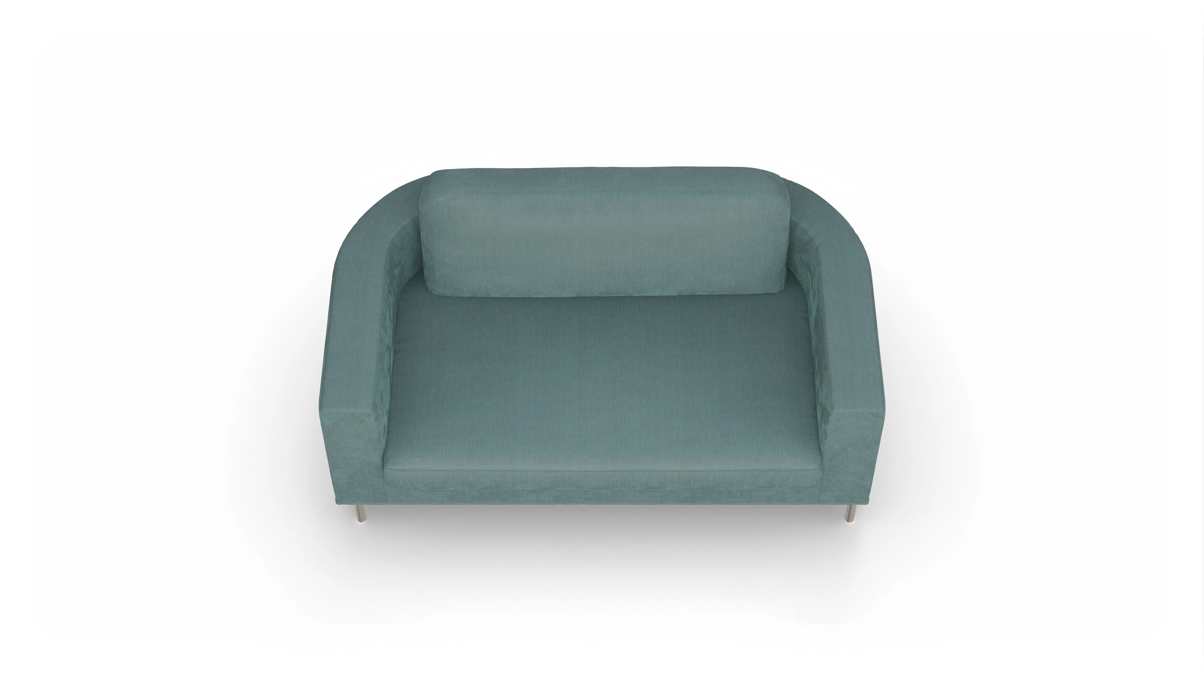 Designer-Stoffsofa Girando Ansicht des Produktes Girando 2-Sitzer in Stoff blau