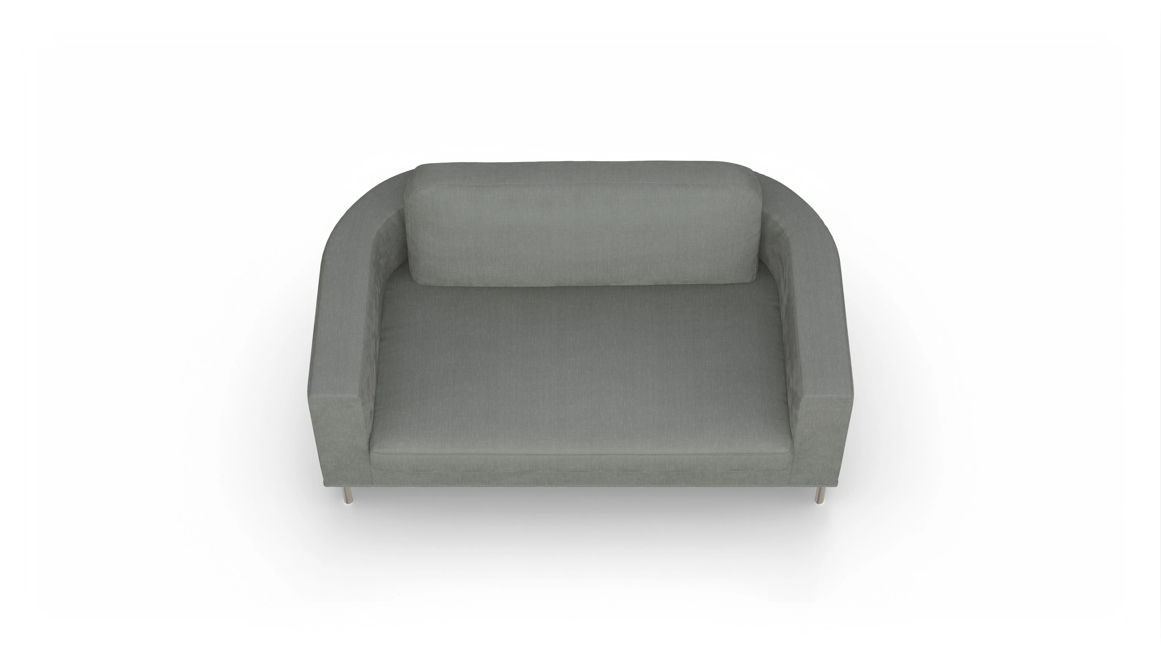 Designer-Stoffsofa Girando Ansicht des Produktes Girando 2-Sitzer in Stoff grau