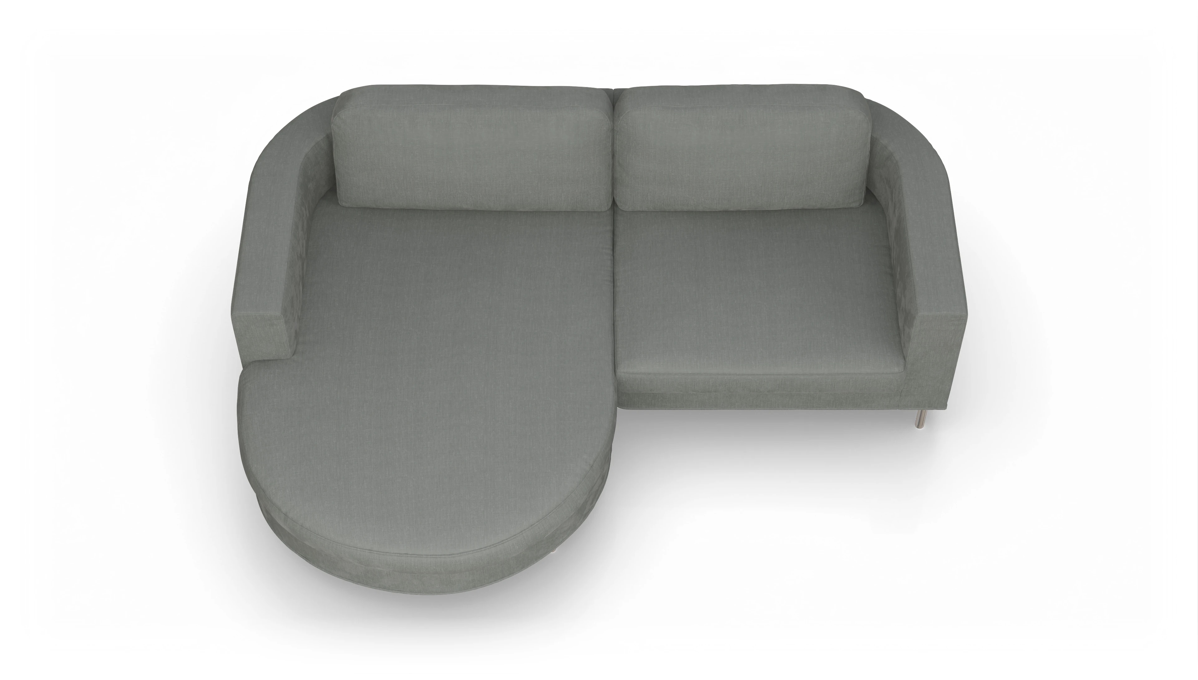 Ansicht des Produktes Girando Sofa mit Rec links in Stoff grau