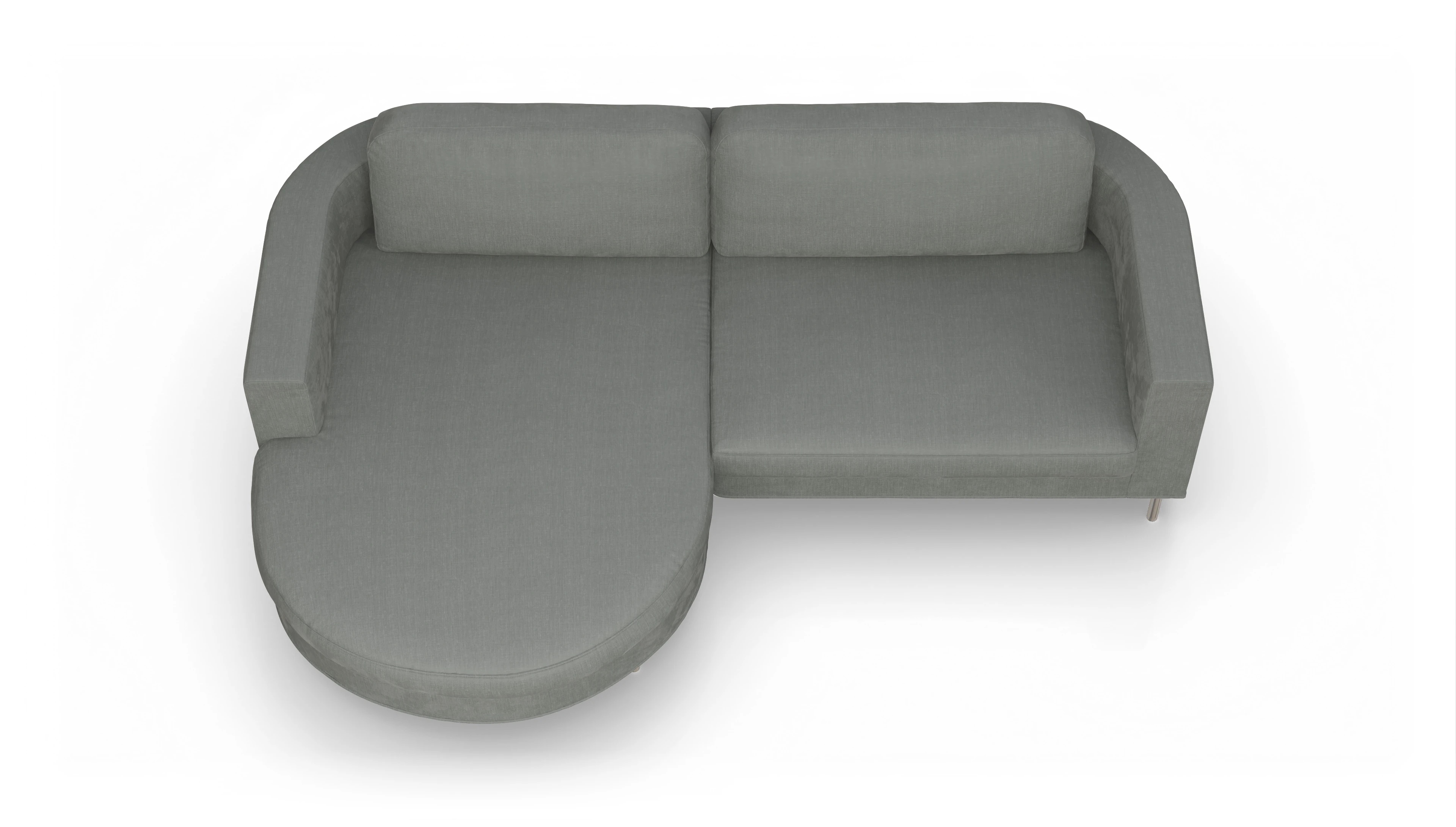 Ansicht des Produktes Girando Sofa mit Rec links in Stoff grau