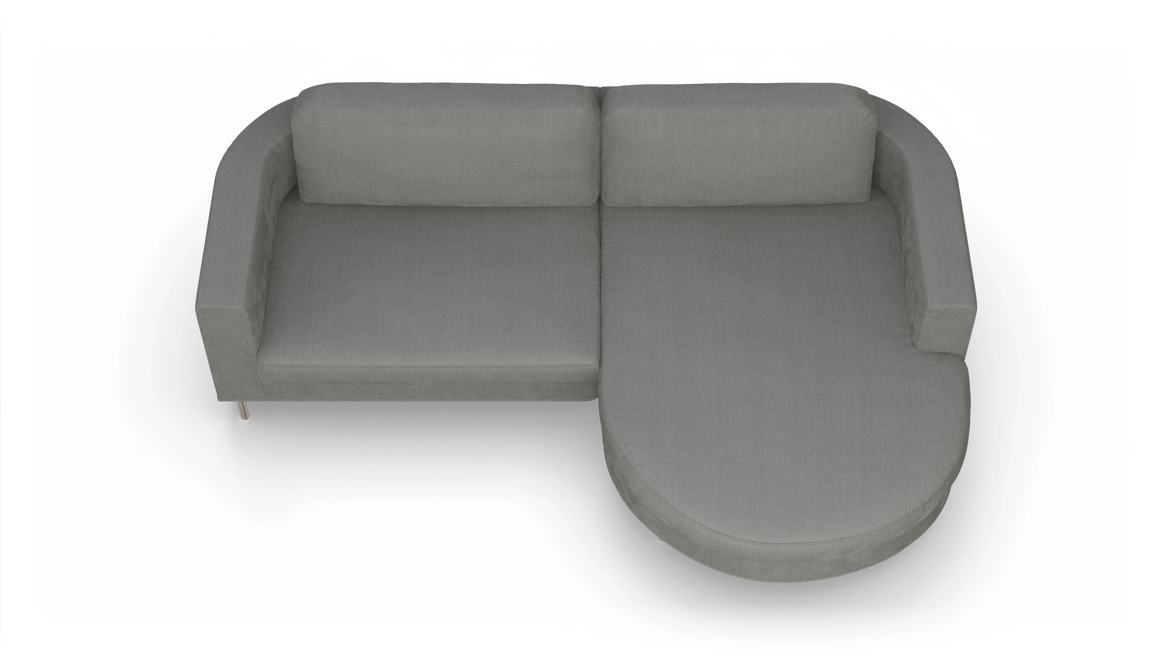 Ansicht des Produktes Girando Sofa mit Rec rechts in Stoff grau