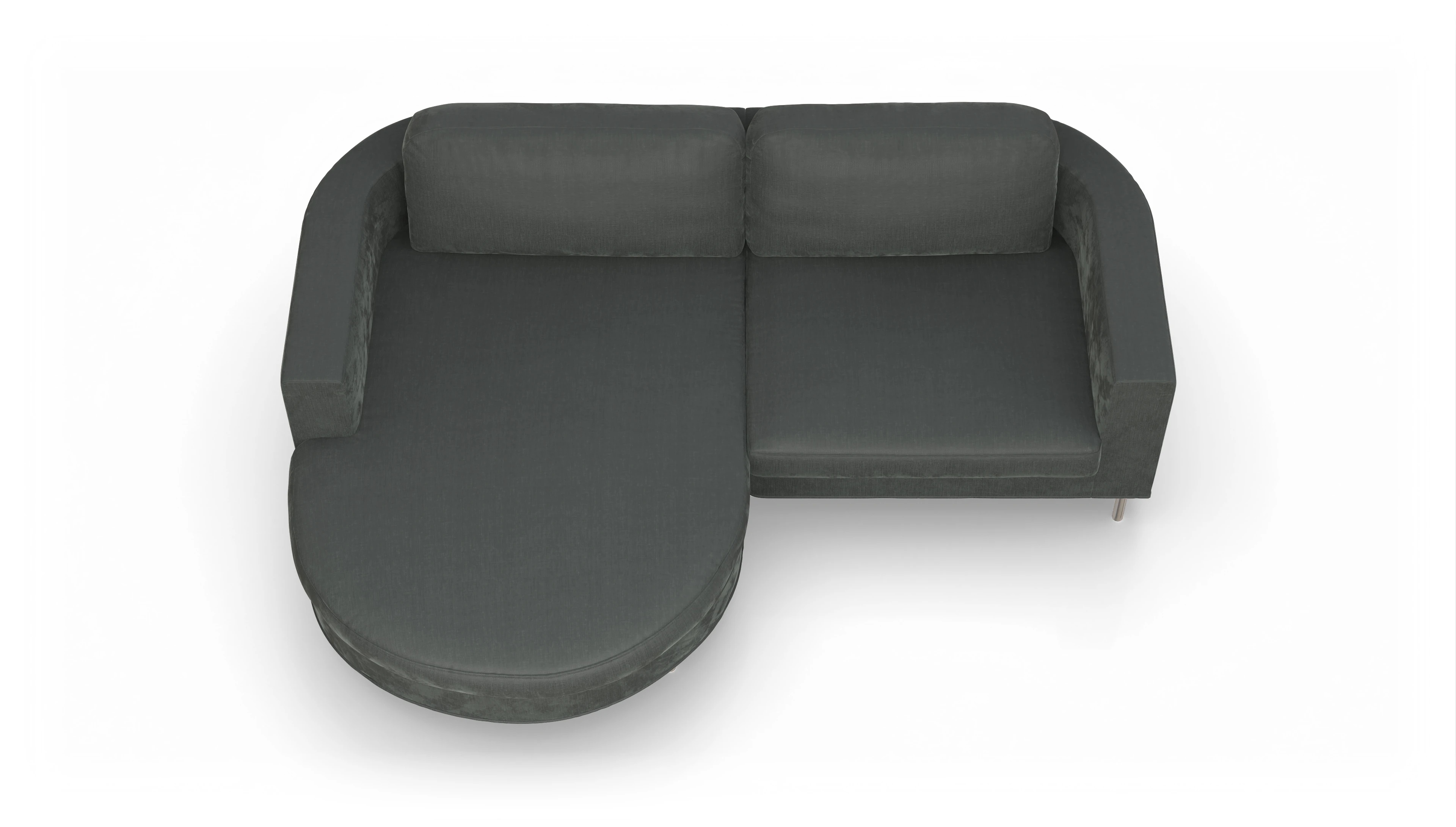 Ansicht des Produktes Girando Sofa mit Rec links in Stoff grau