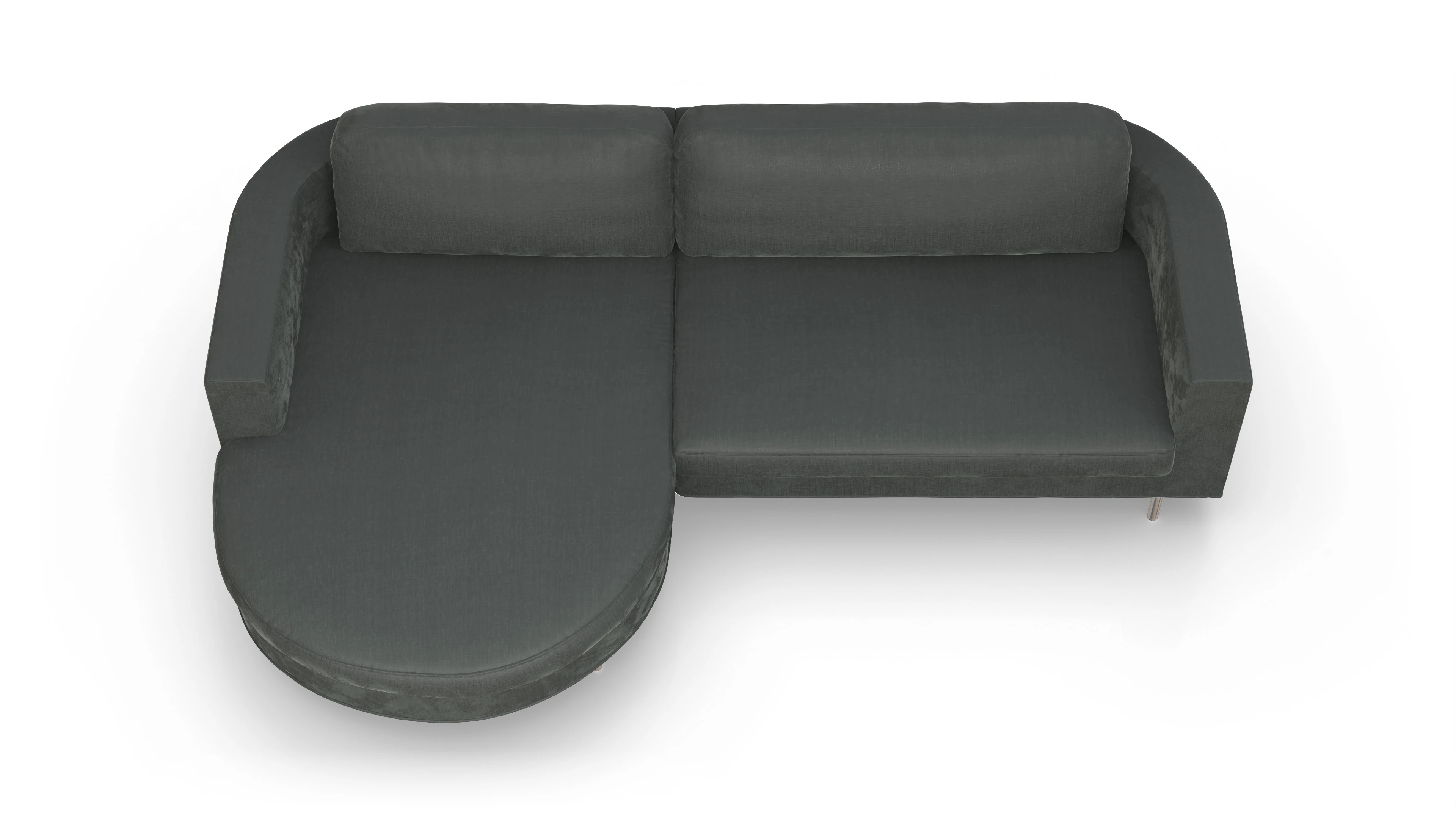 Ansicht des Produktes Girando Sofa mit Rec links in Stoff grau