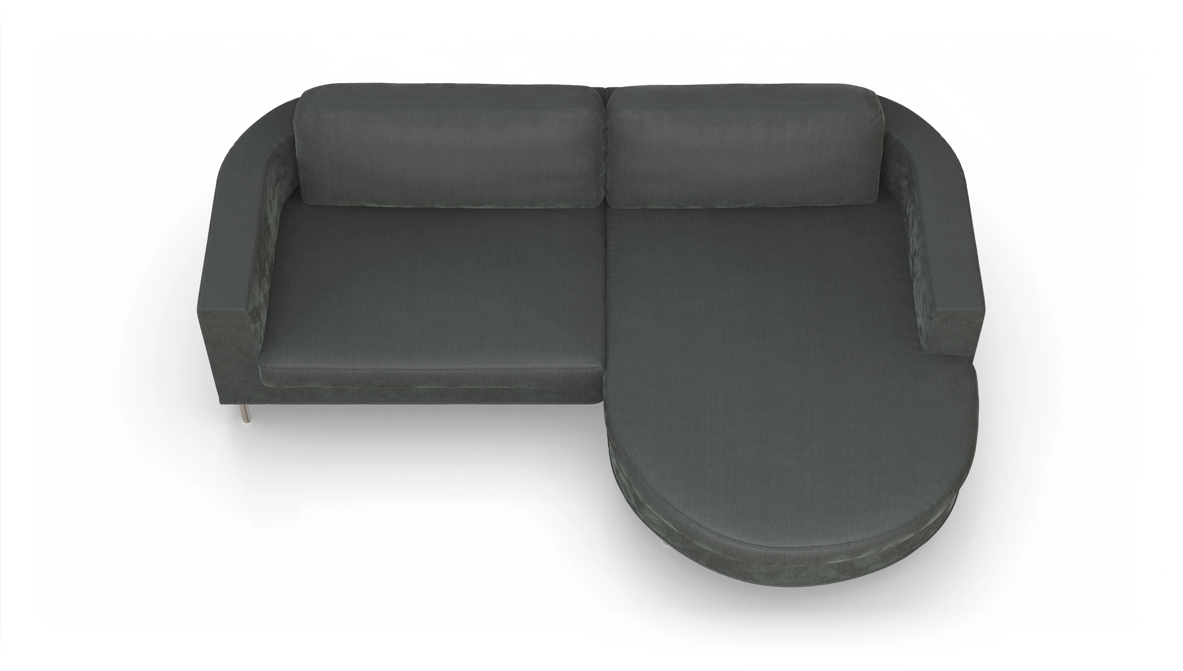 Ansicht des Produktes Girando Sofa mit Rec rechts in Stoff grau