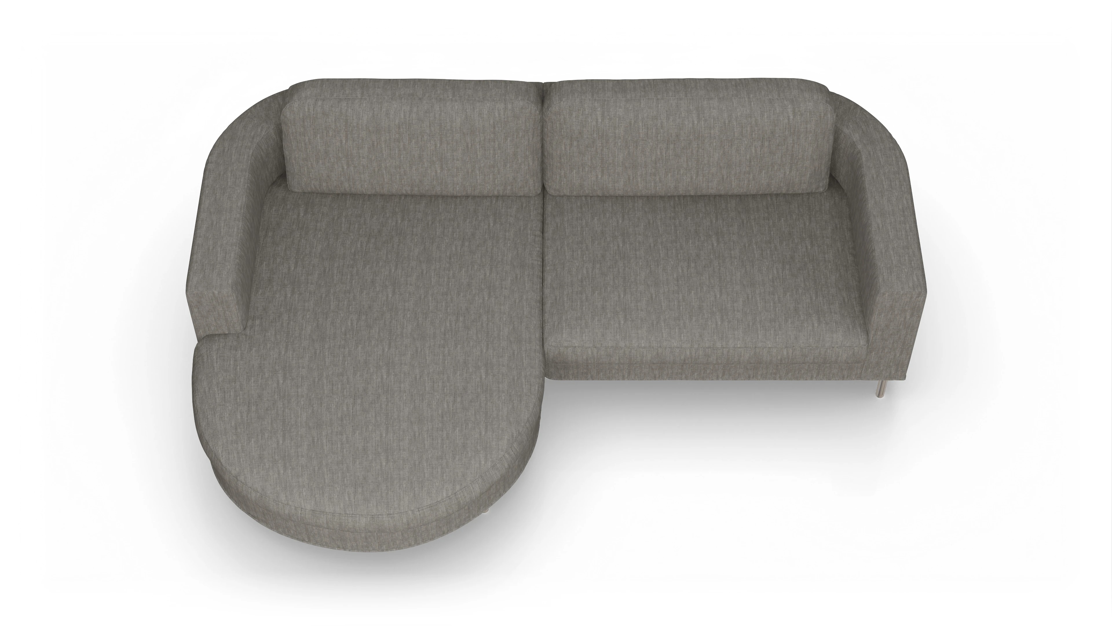 Ansicht des Produktes Girando Sofa mit Rec links in Stoff grau