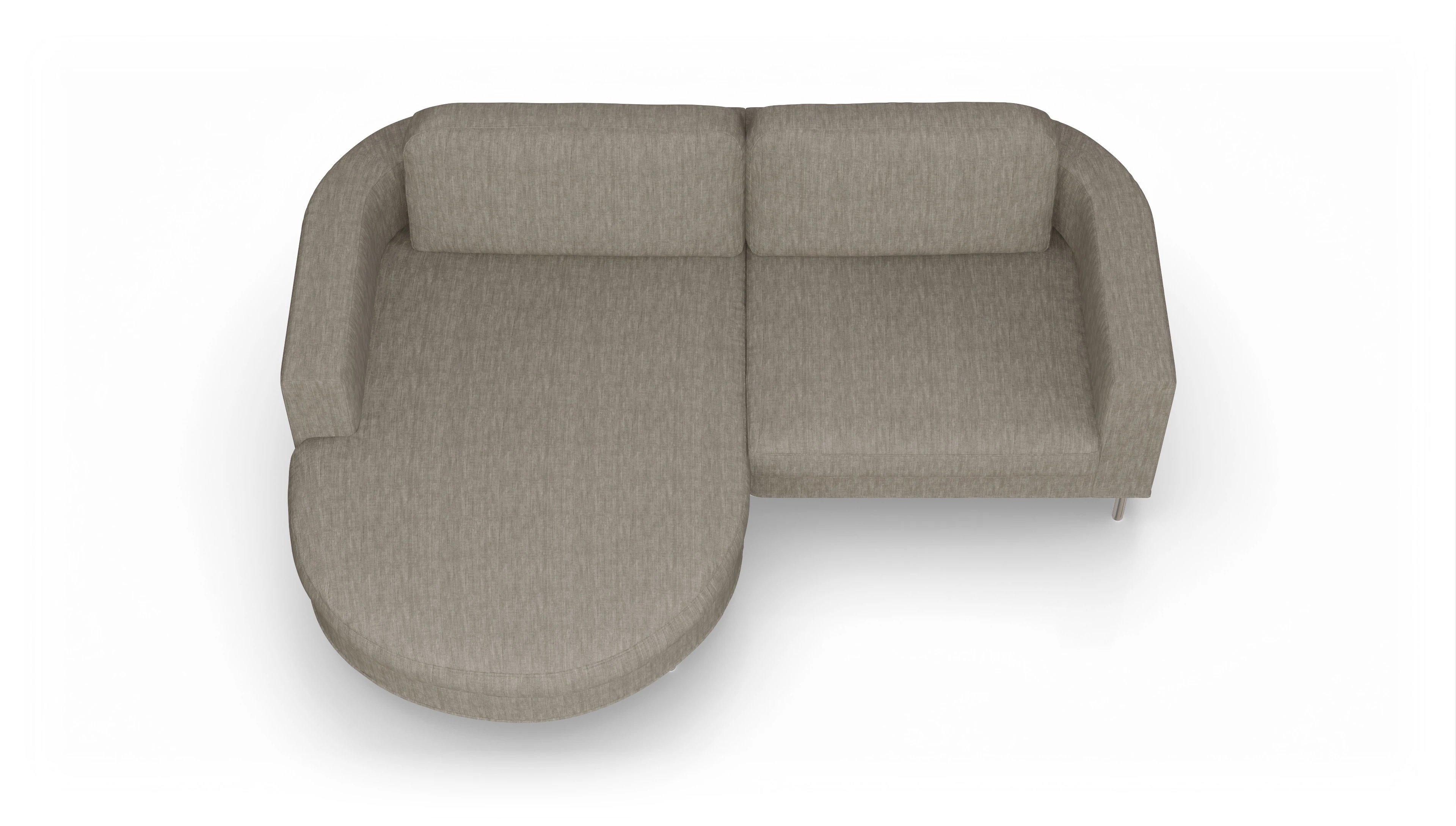 Ansicht des Produktes Girando Sofa mit Rec links in Stoff beige