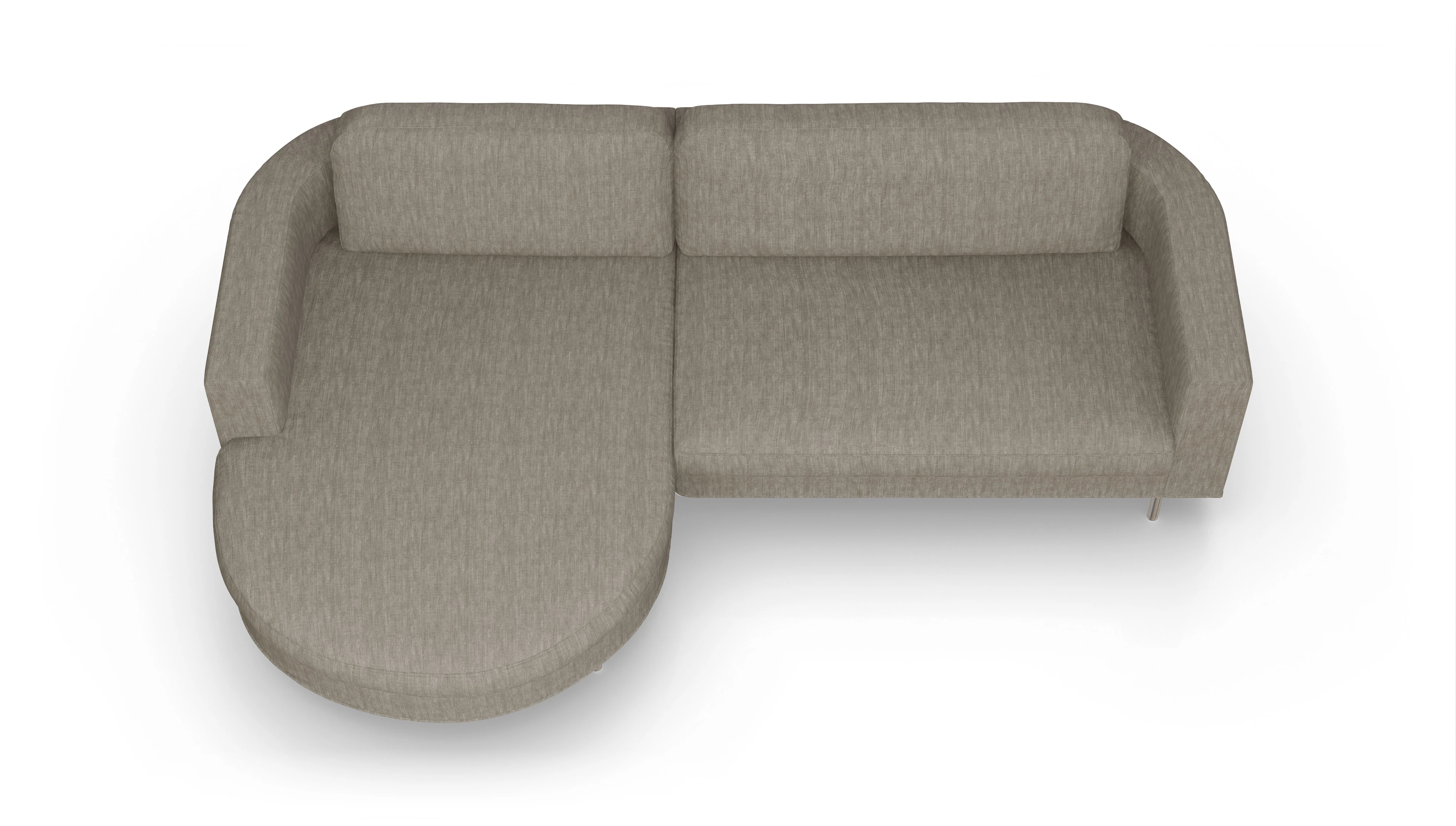 Ansicht des Produktes Girando Sofa mit Rec links in Stoff beige