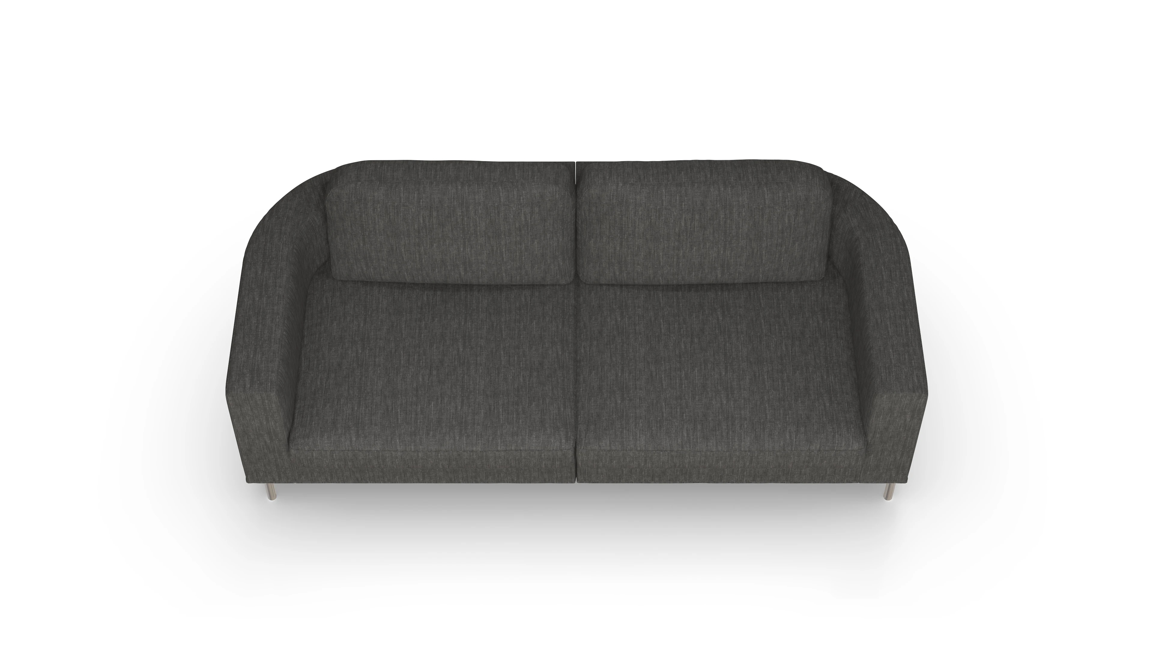 Designer-Stoffsofa Girando Ansicht des Produktes Girando 3-Sitzer in Stoff grau