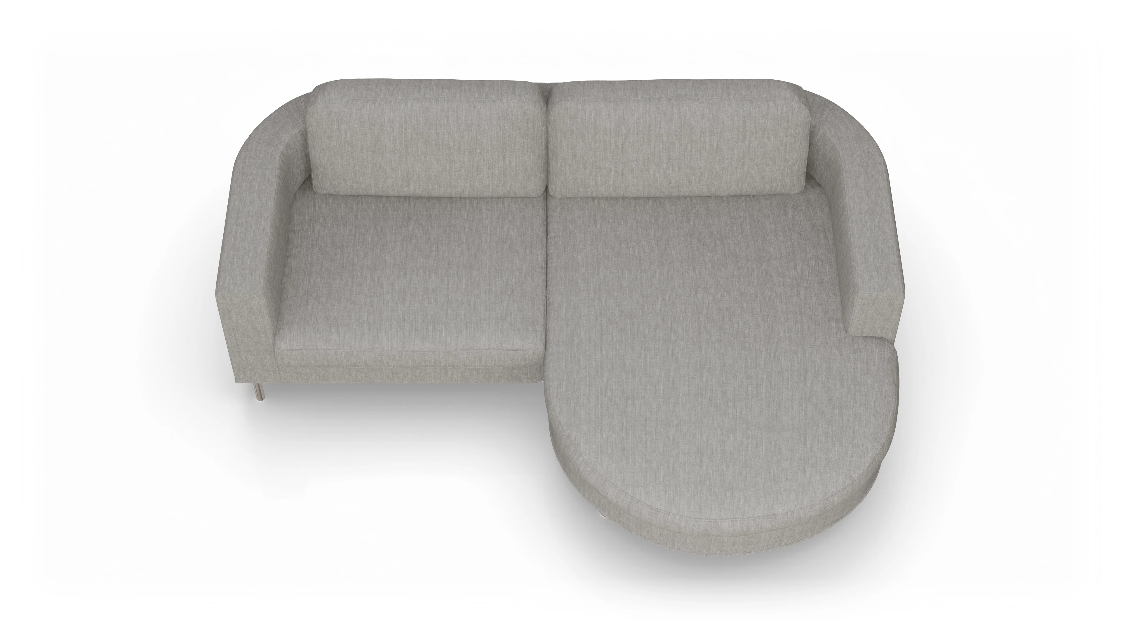 Ansicht des Produktes Girando Sofa mit Rec rechts in Stoff beige