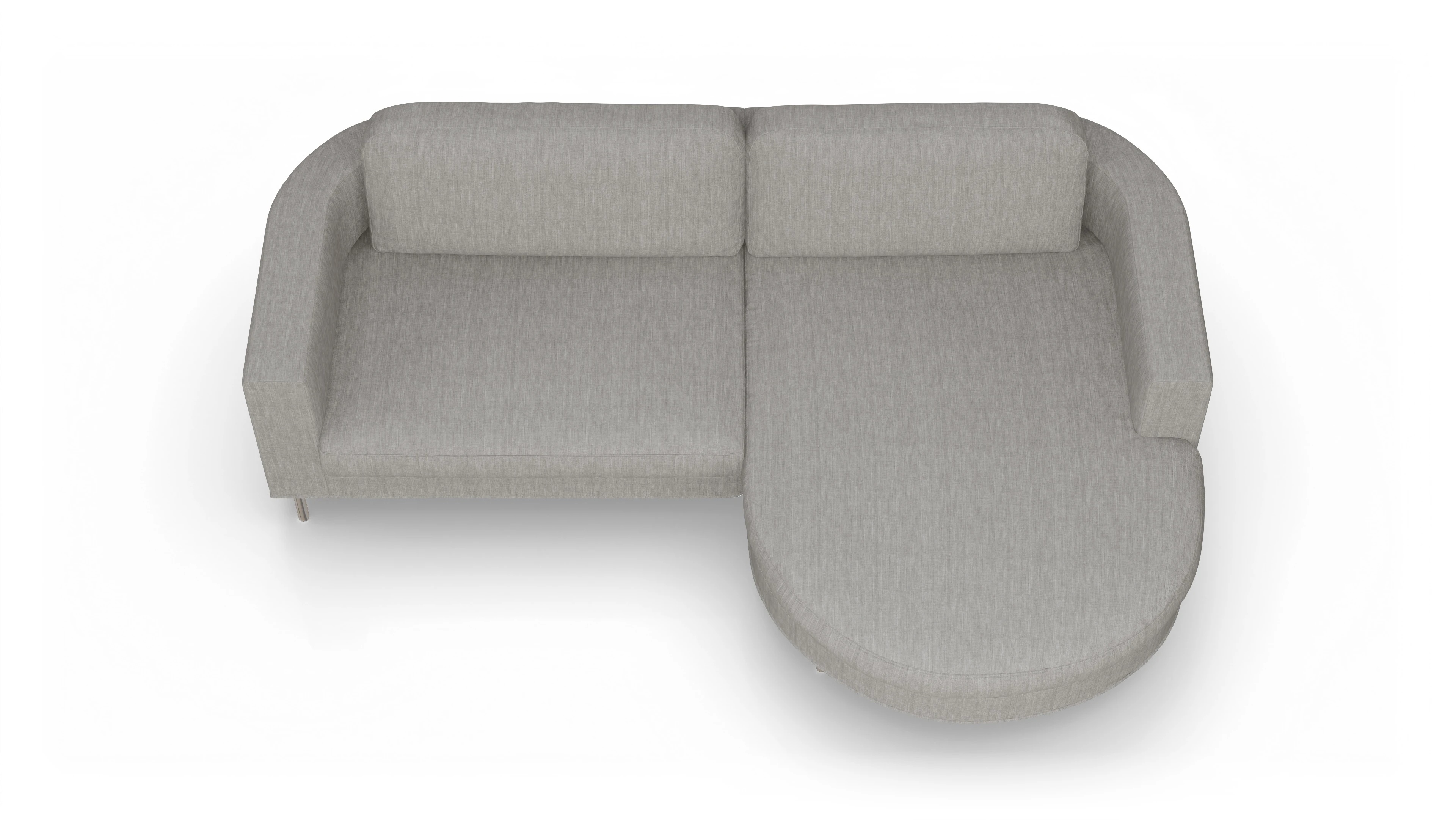 Ansicht des Produktes Girando Sofa mit Rec rechts in Stoff beige