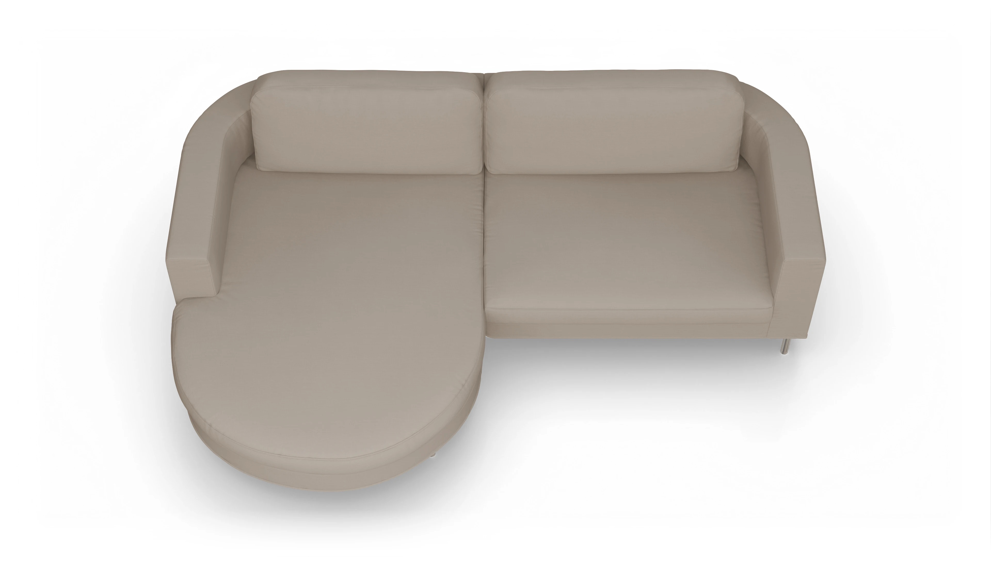 Ansicht des Produktes Girando Sofa mit Rec links in Stoff beige