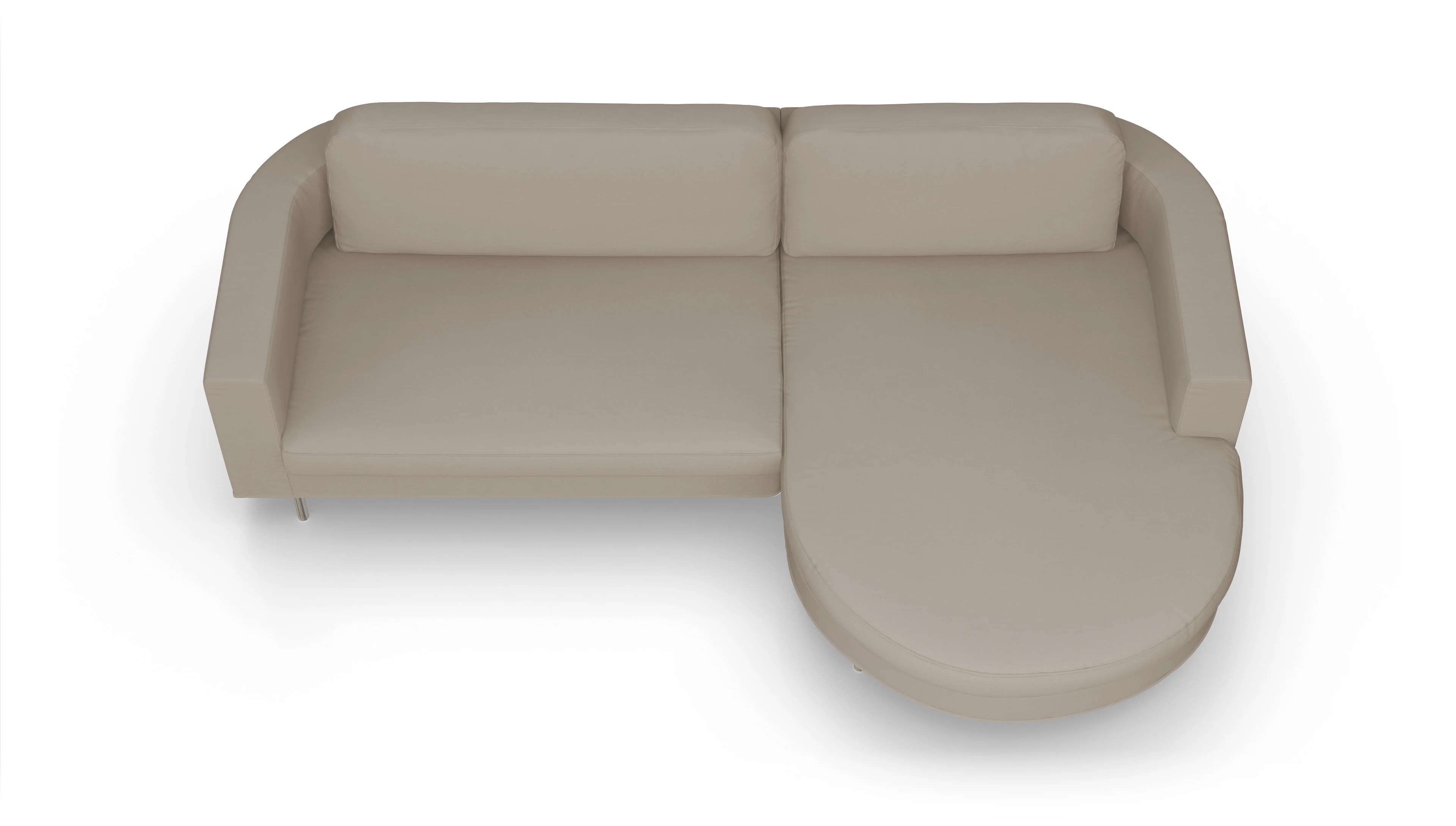 Ansicht des Produktes Girando Sofa mit Rec rechts in Stoff beige