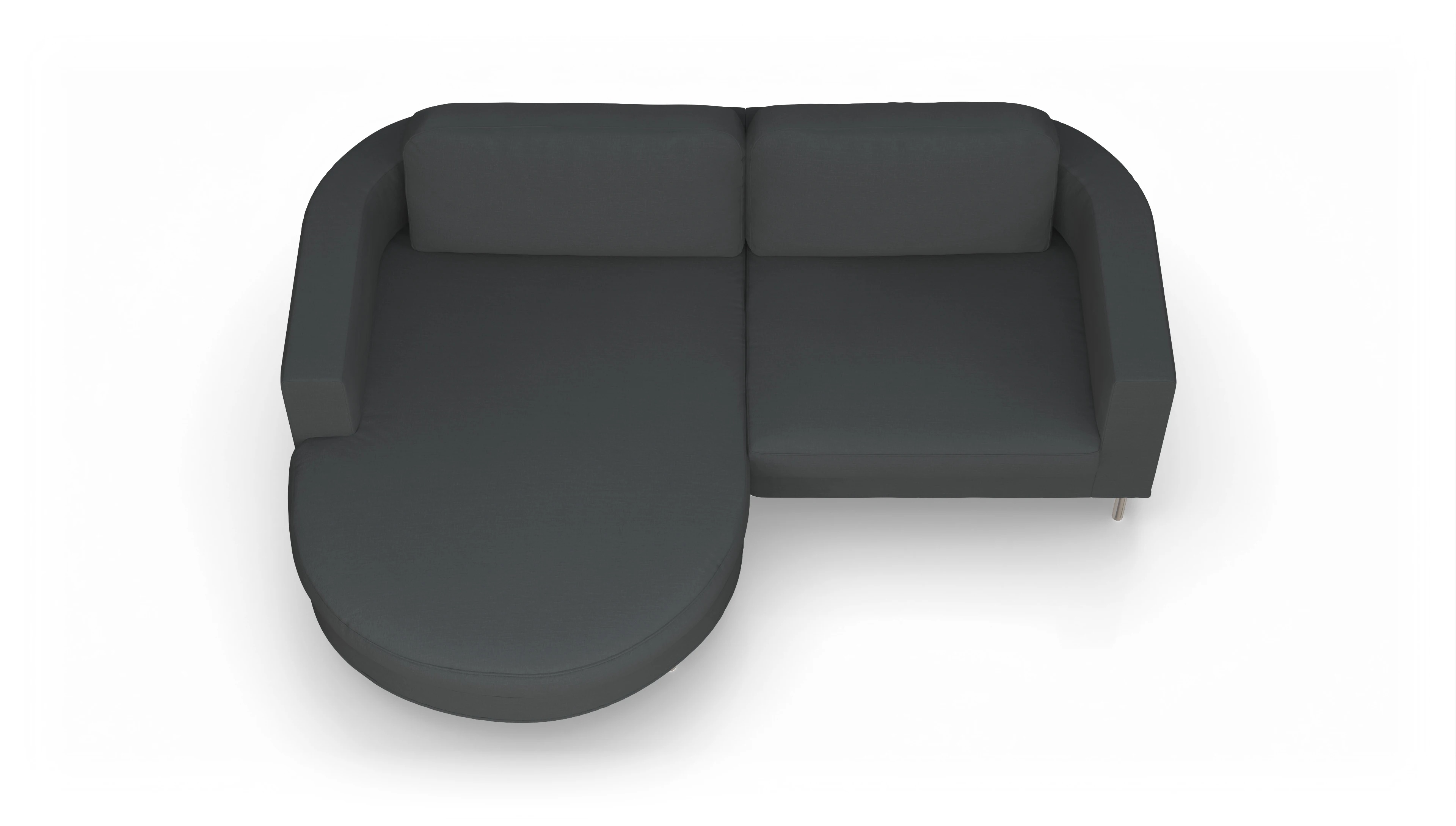 Ansicht des Produktes Girando Sofa mit Rec links in Stoff grau