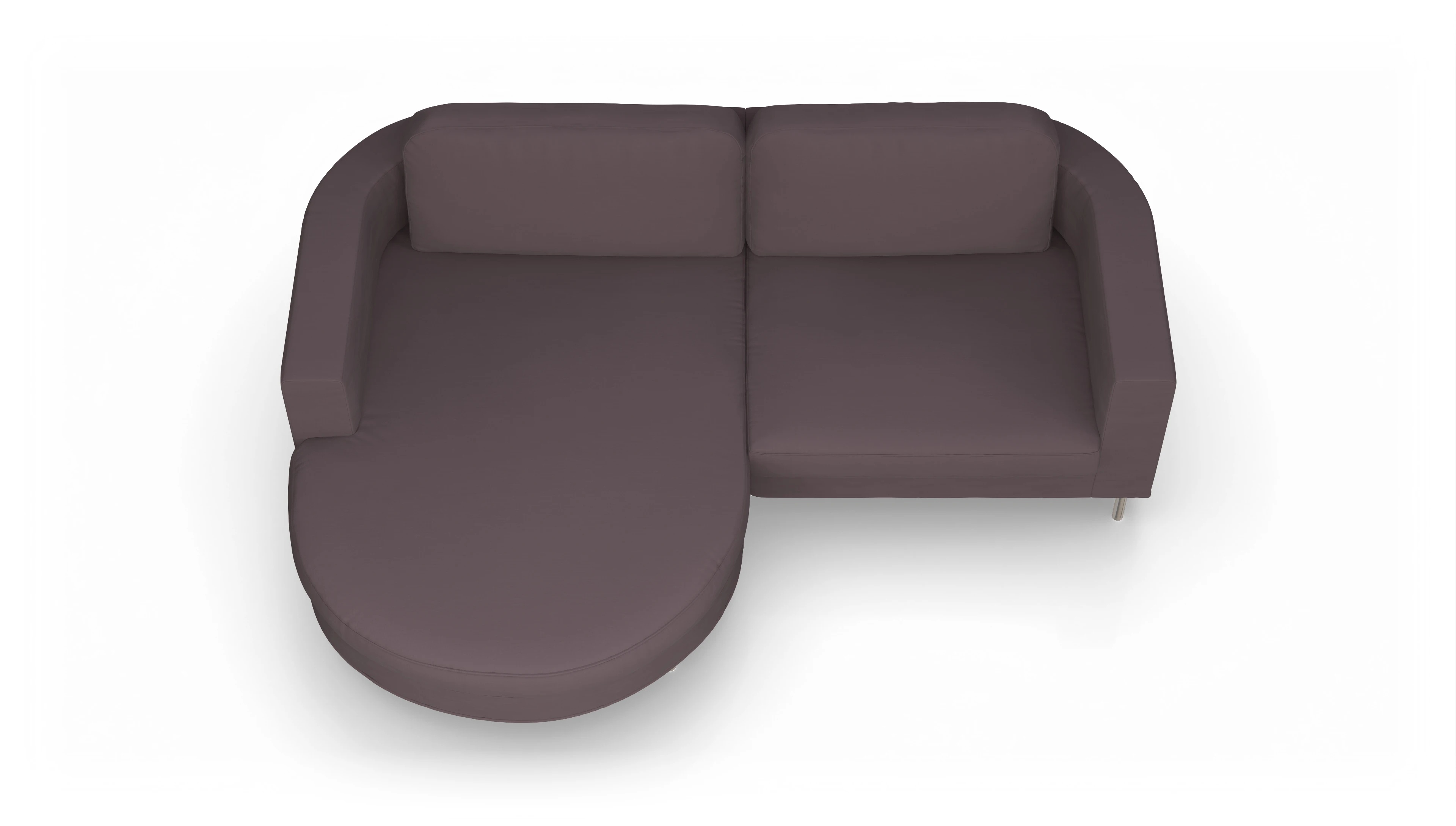 Designer-Stoffsofa Girando Ansicht des Produktes Girando Sofa mit Rec links in Stoff braun