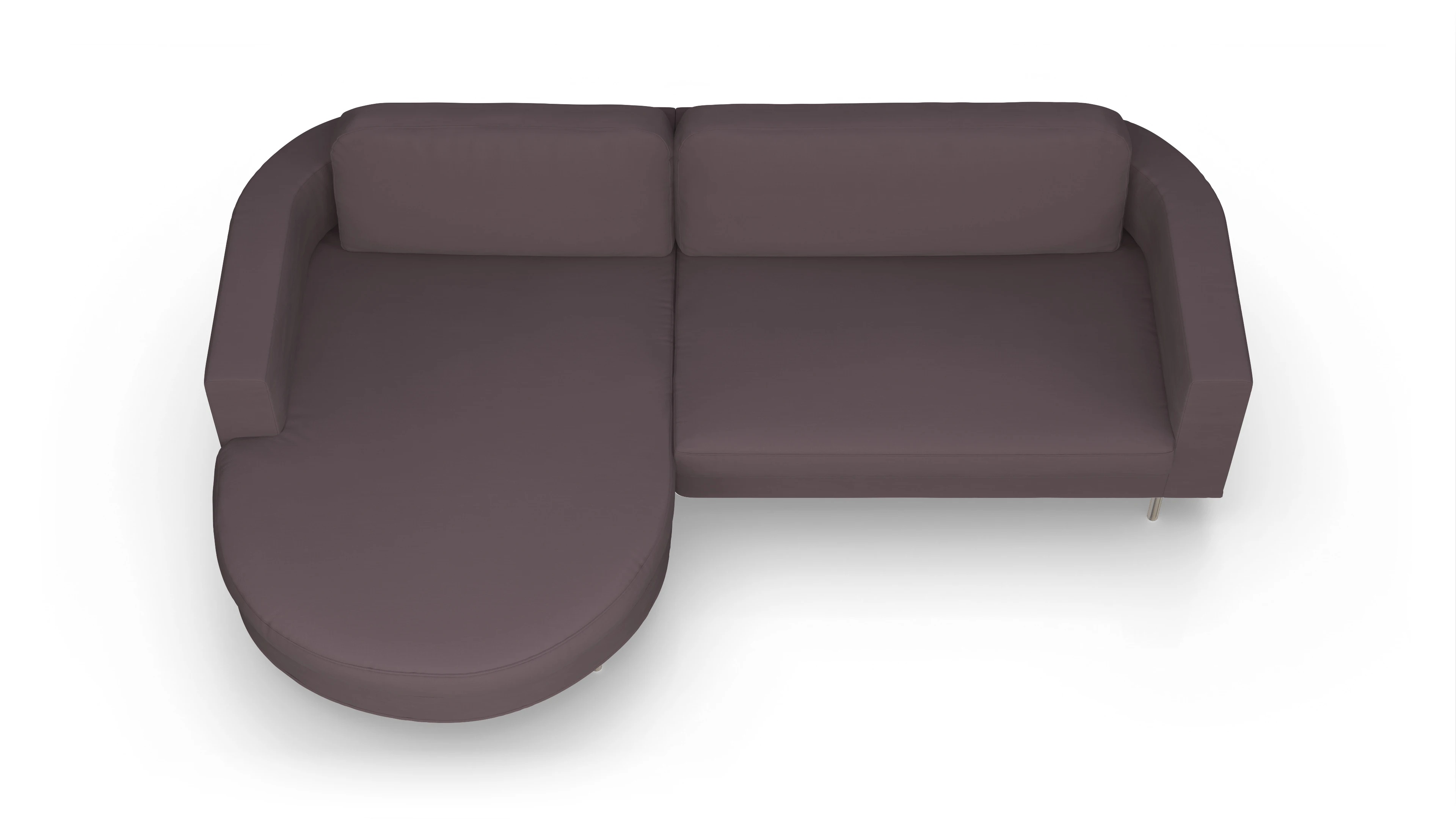 Ansicht des Produktes Girando Sofa mit Rec links in Stoff braun