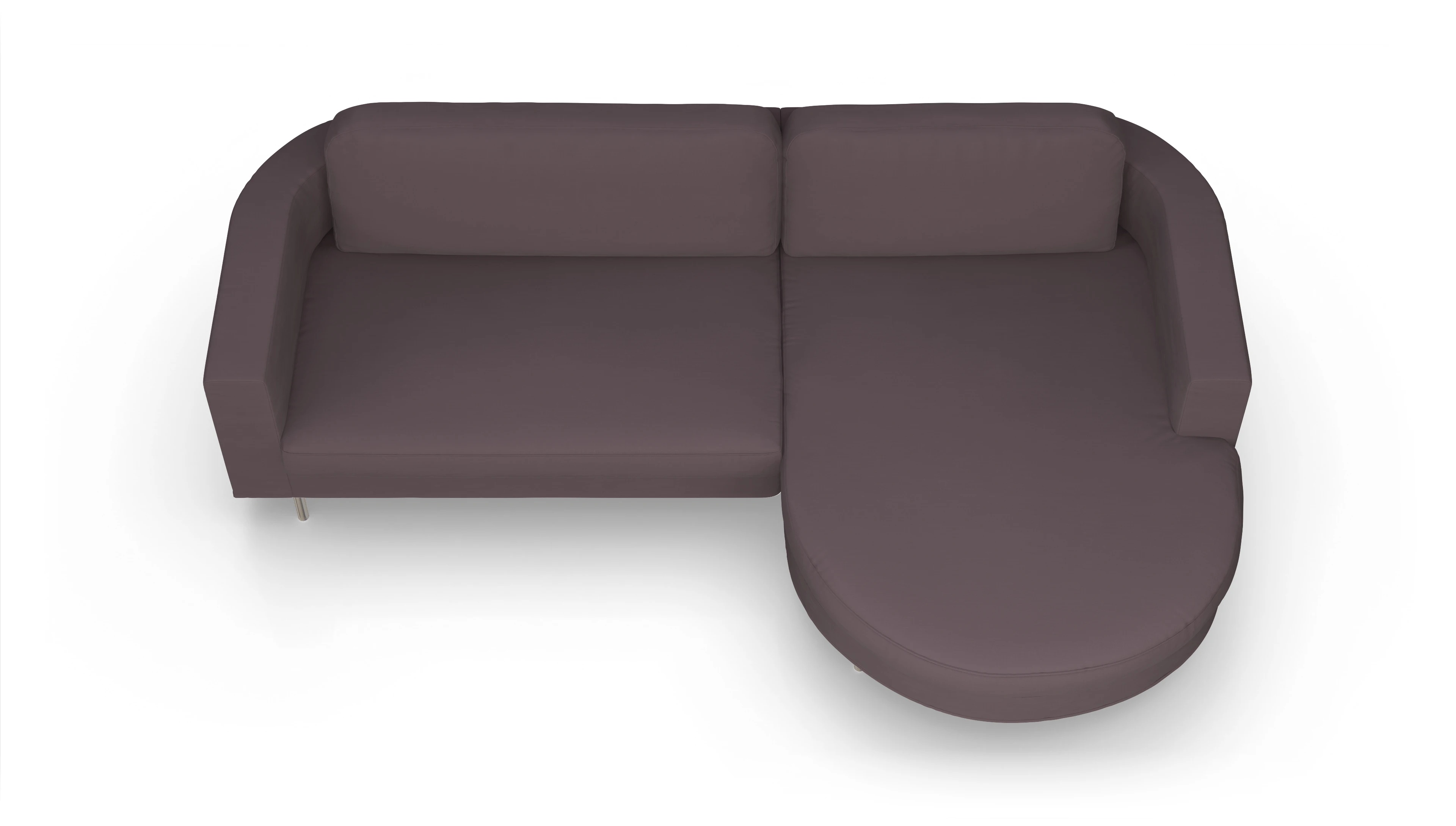 Designer-Stoffsofa Girando Ansicht des Produktes Girando Sofa mit Rec rechts in Stoff braun