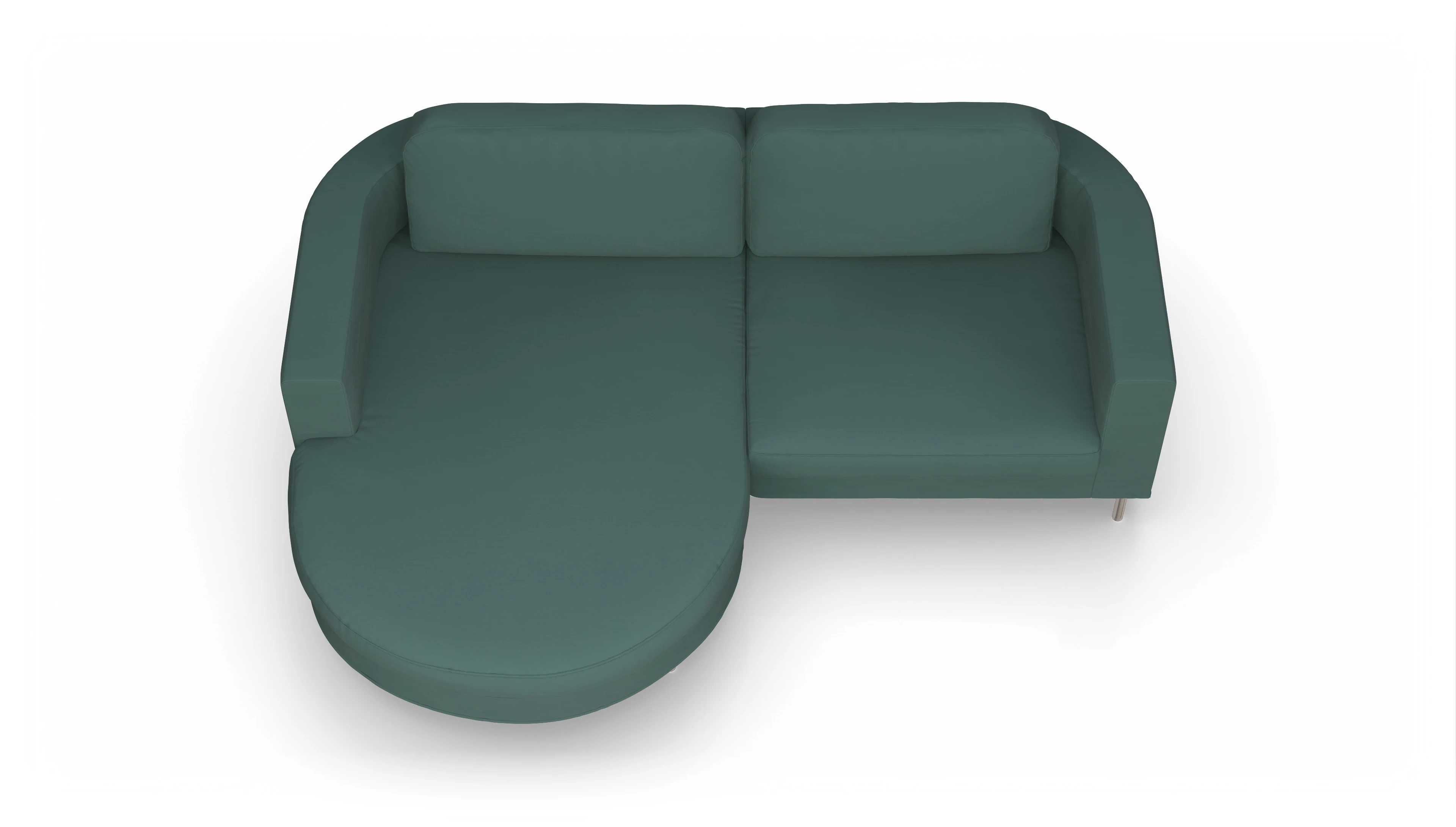 Ansicht des Produktes Girando Sofa mit Rec links in Stoff blau