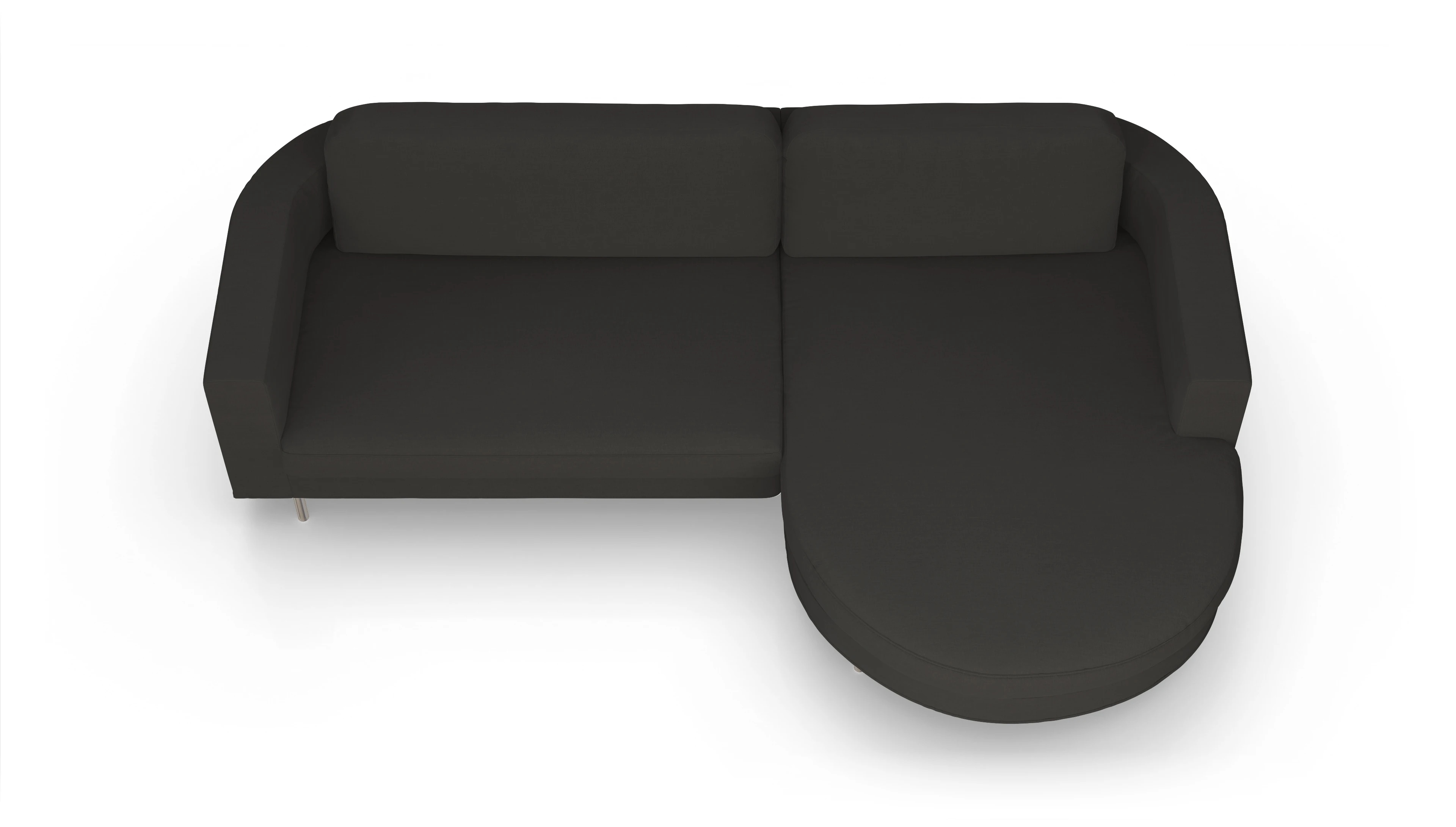 Designer-Stoffsofa Girando Ansicht des Produktes Girando Sofa mit Rec rechts in Stoff grau