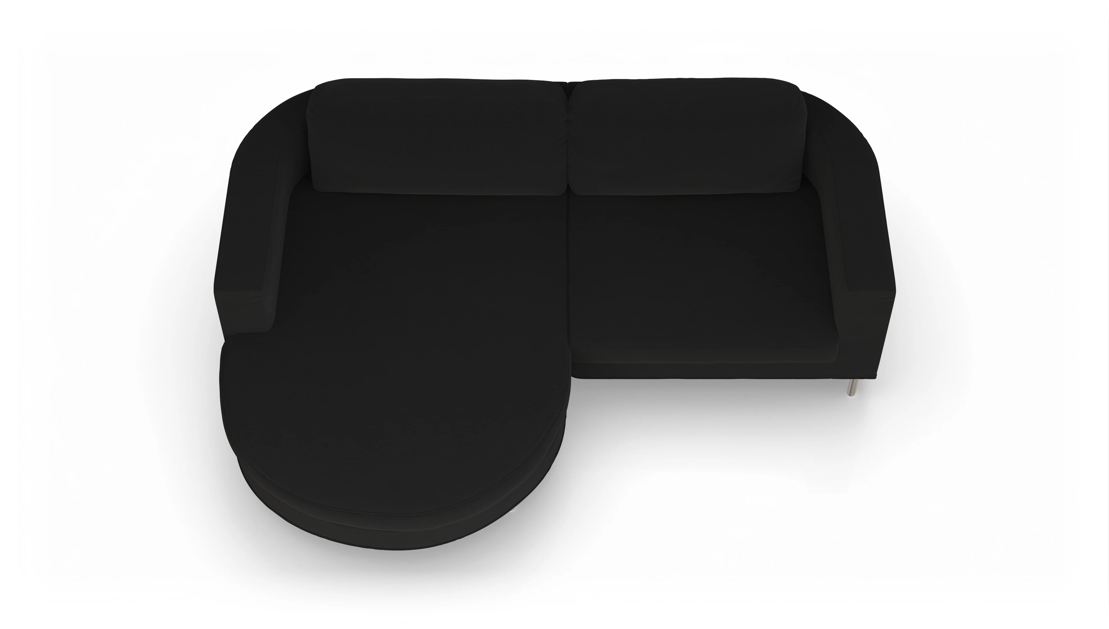 Ansicht des Produktes Girando Sofa mit Rec links in Stoff schwarz