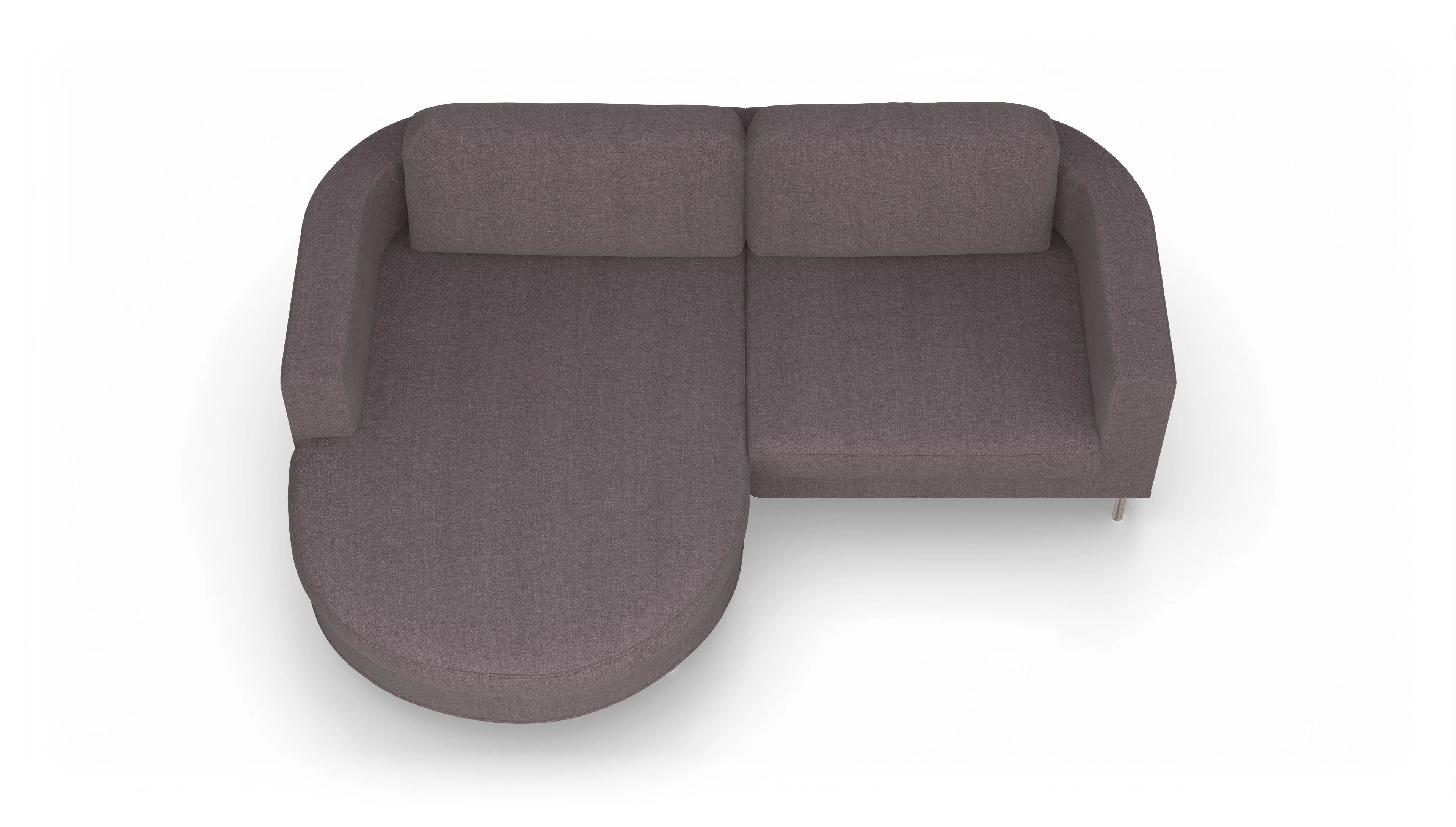 Designer-Stoffsofa Girando Ansicht des Produktes Girando Sofa mit Rec links in Stoff rot