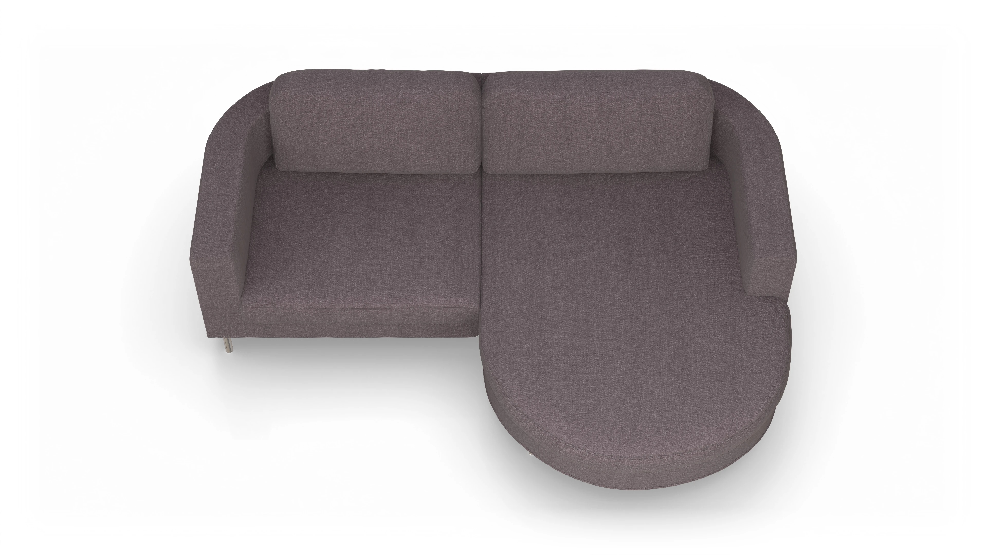 Ansicht des Produktes Girando Sofa mit Rec rechts in Stoff rot