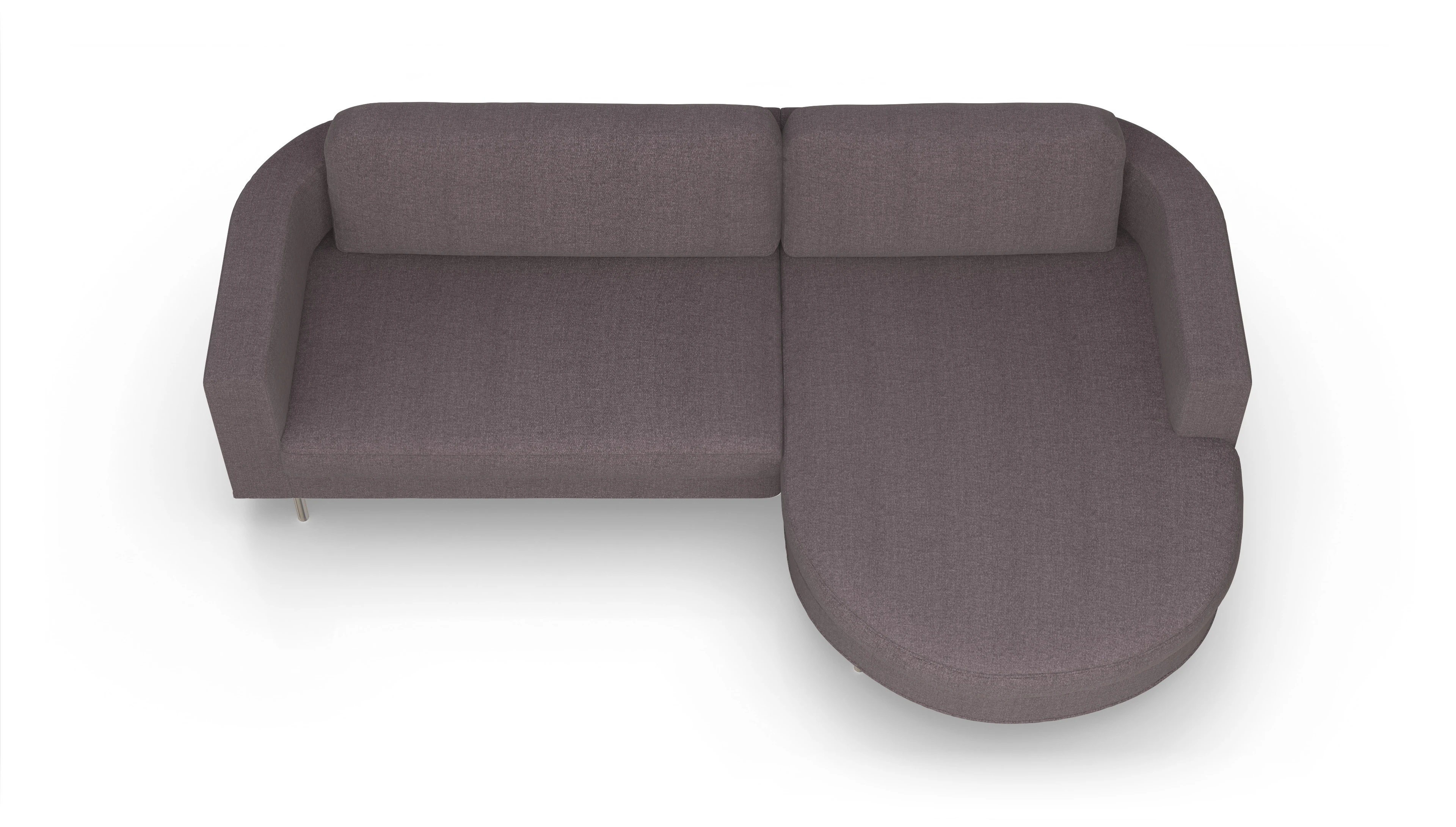 Ansicht des Produktes Girando Sofa mit Rec rechts in Stoff rot