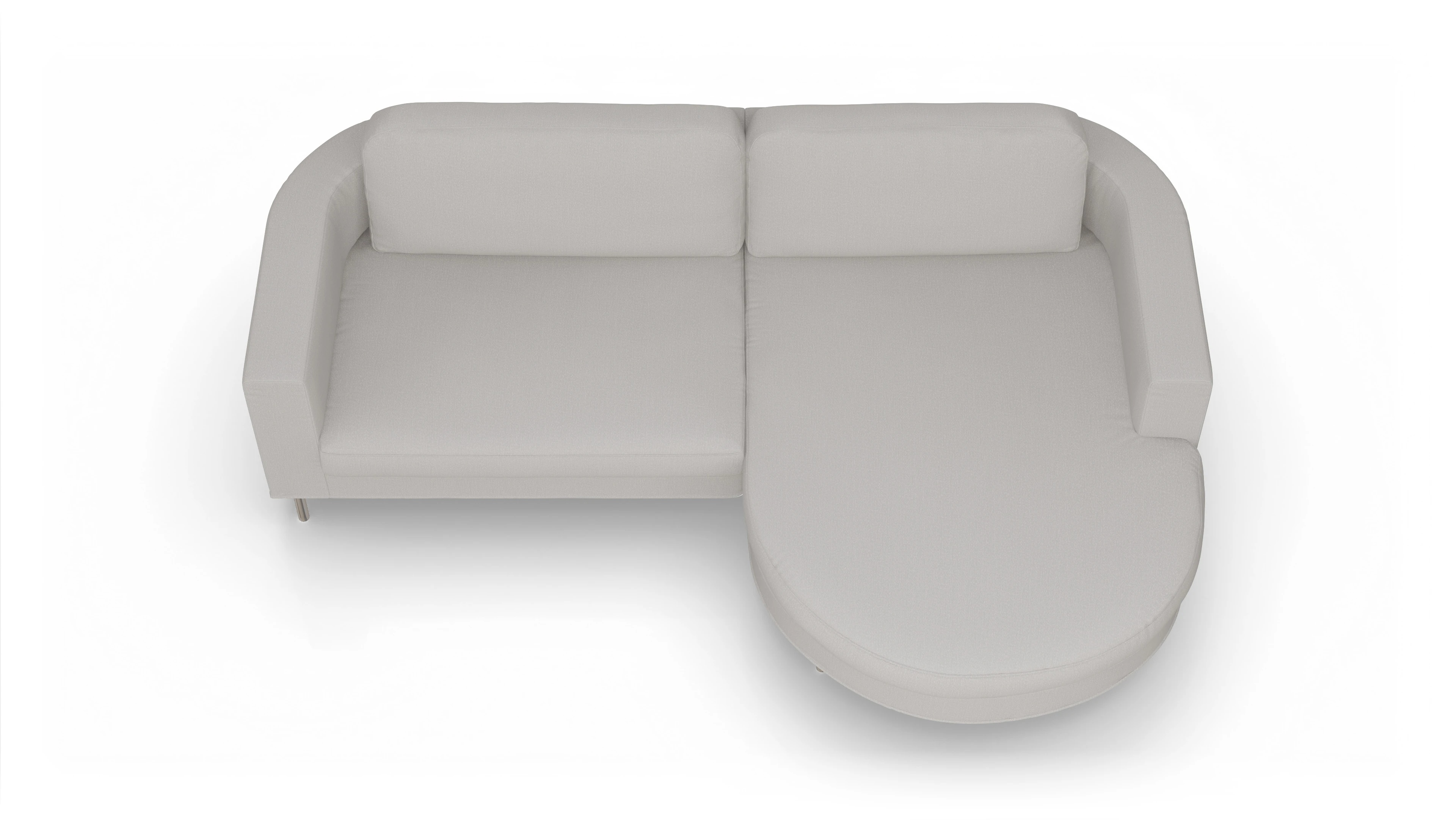 Ansicht des Produktes Girando Sofa mit Rec rechts in Stoff weiß